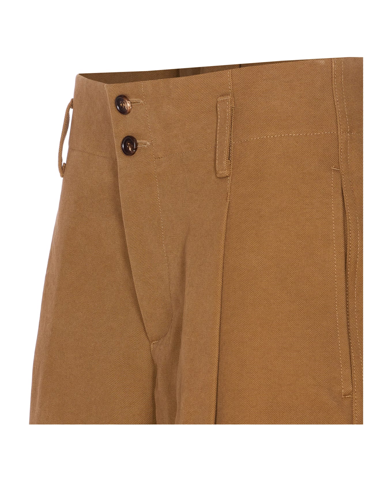 Chloé Shorts Bermuda Wide Leg And High Waist In Cotton - Brown