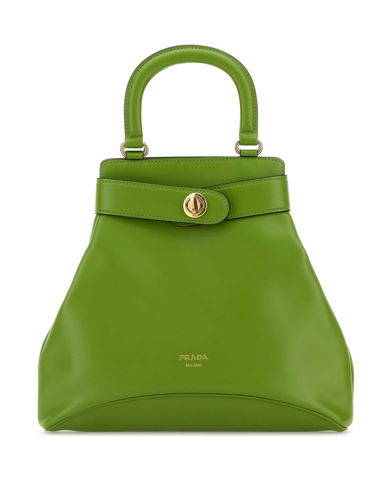 Prada Green Leather Medium Rada Carey Handbag - FELCE N