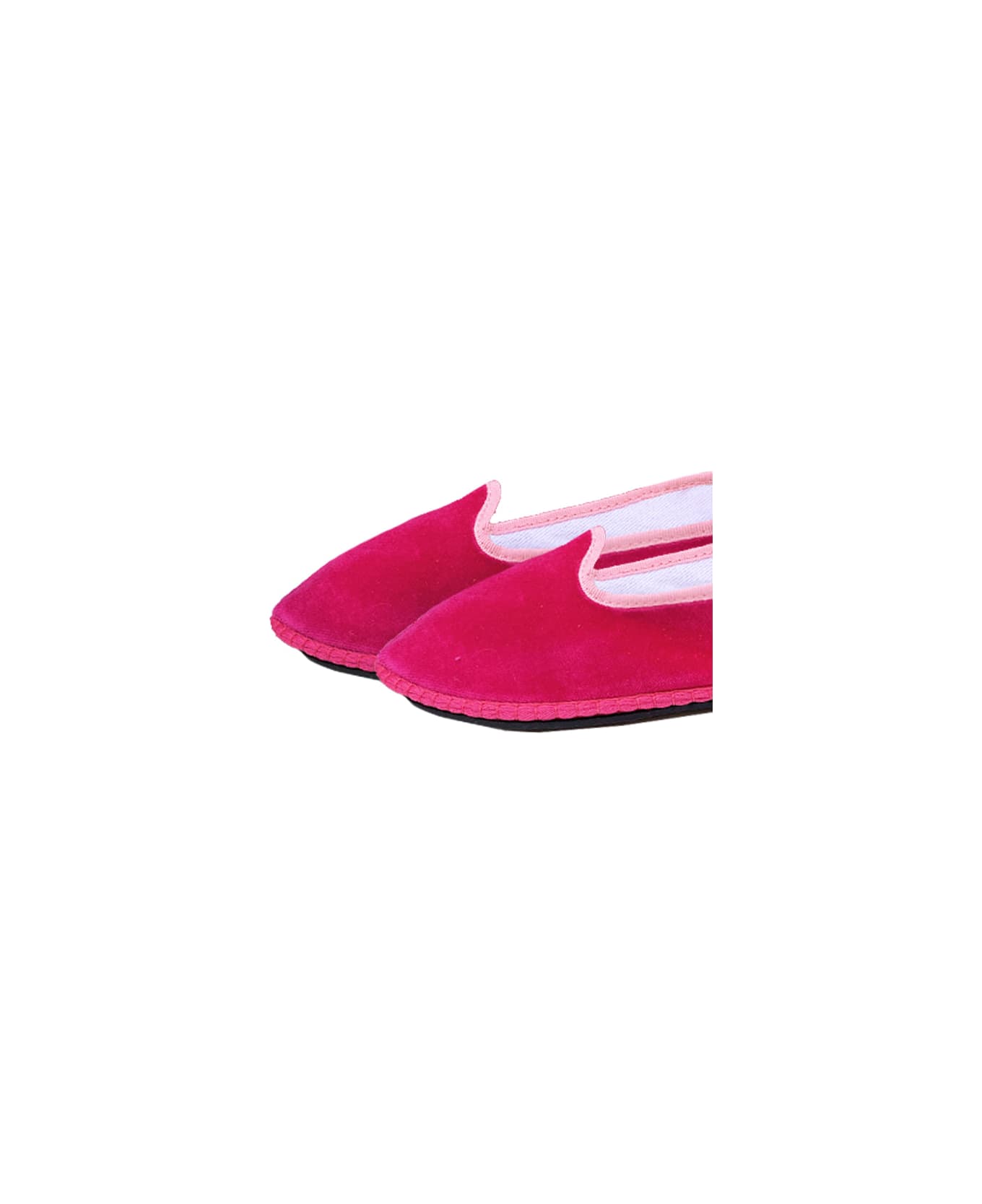 MC2 Saint Barth Fucsia Velvet Slippers Friulane - PINK