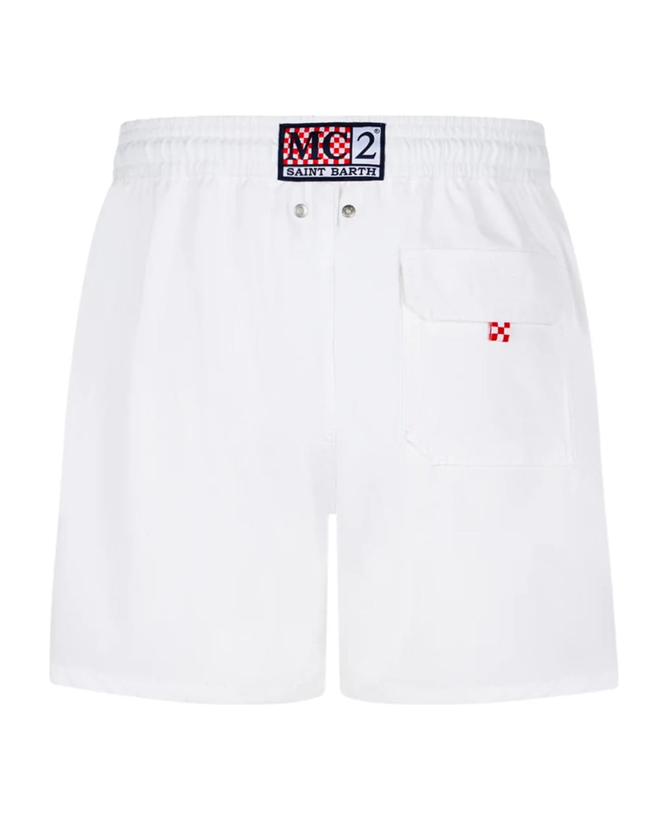 MC2 Saint Barth Man White Comfort Swim Shorts - WHITE