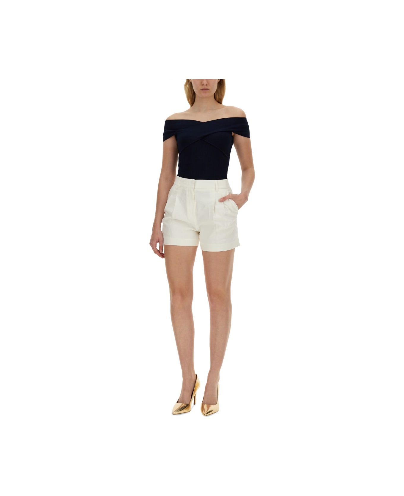 Michael Kors Linen Blend Shorts - WHITE