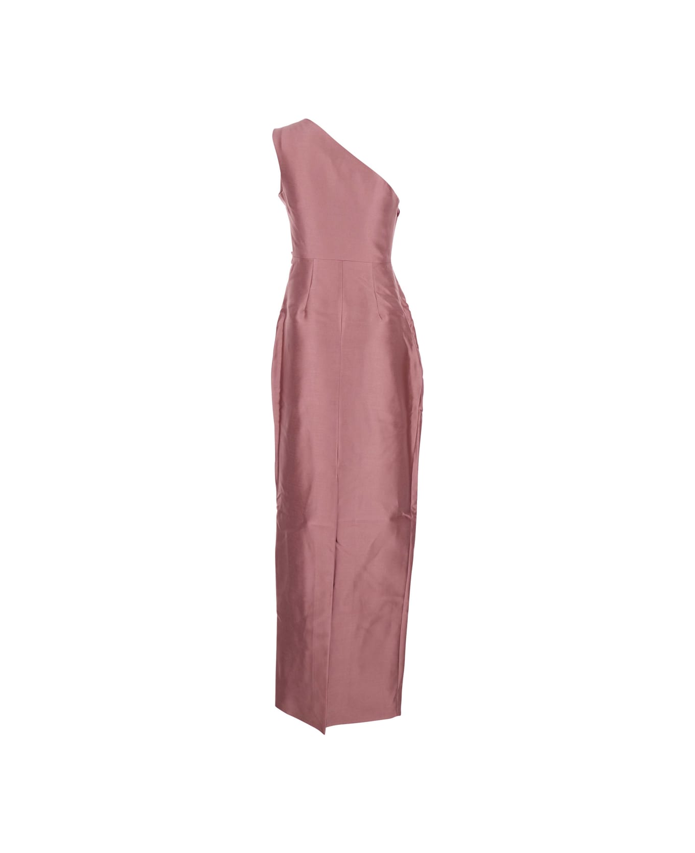 Solace London 
kira
 Pink One-shoulder Long Dress With Draped Details In Twill Woman - Pink