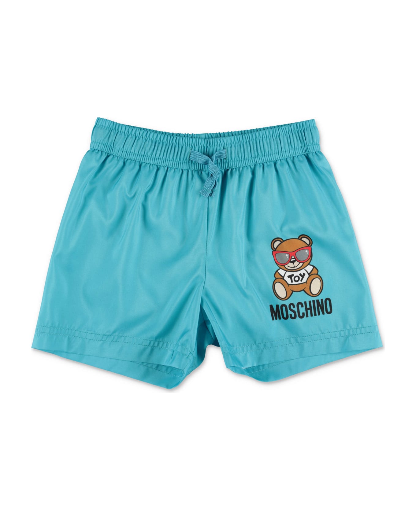 Moschino Shorts Da Mare Azzurri In Nylon - Celeste
