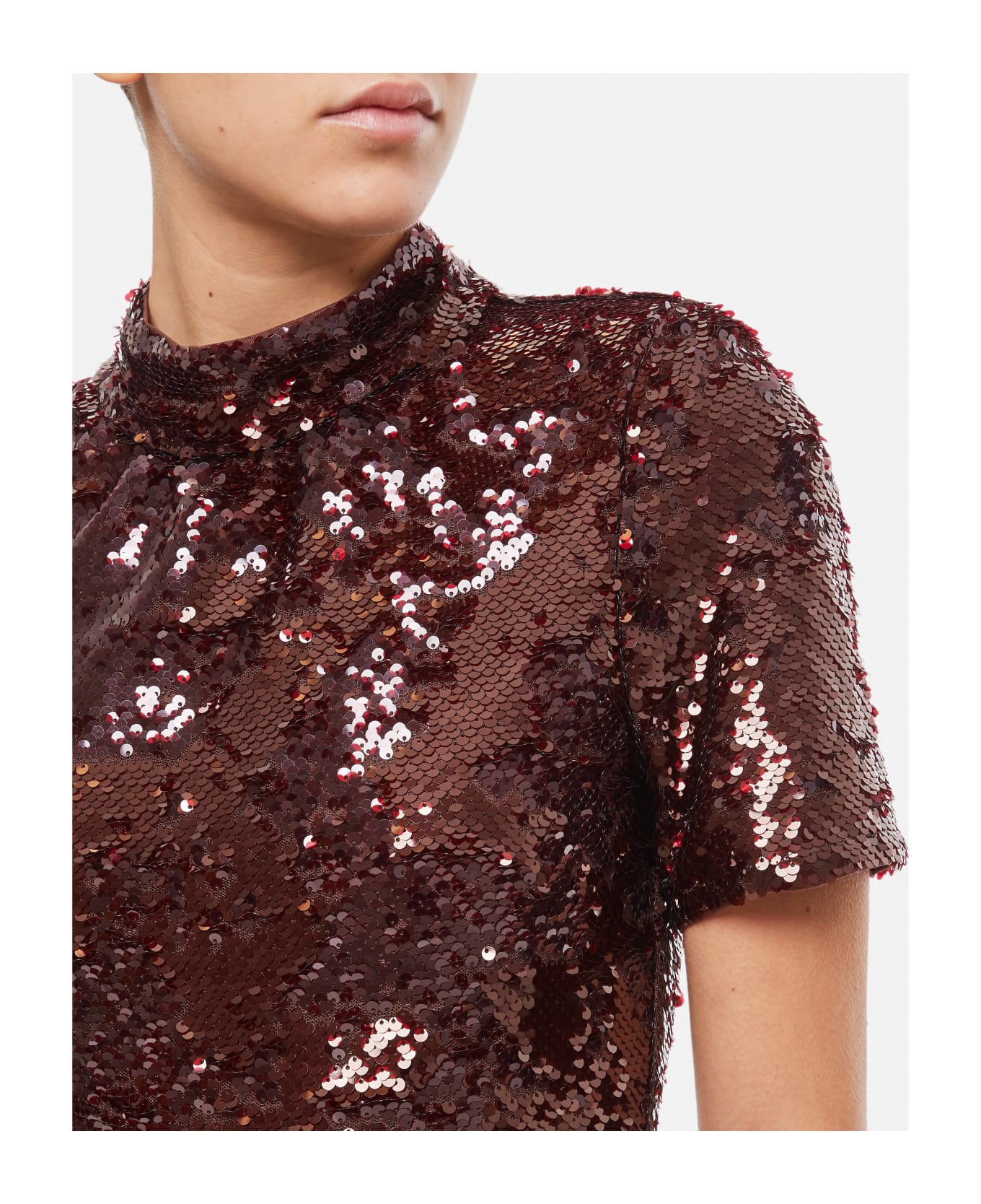 self-portrait Brown Sequin Maxi Dress - Brown