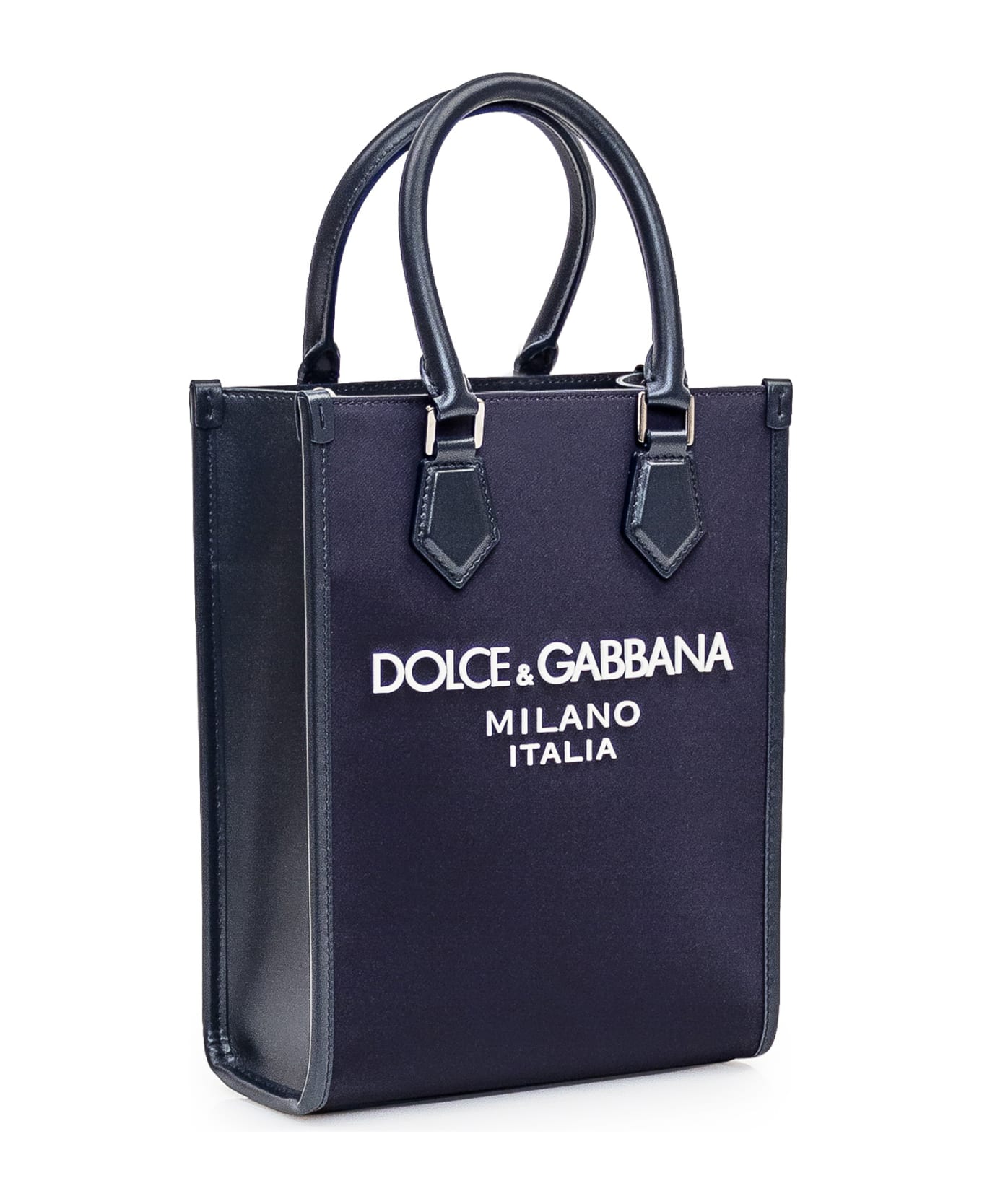Dolce & Gabbana Small Nylon Tote Bag With Logo - Blue トートバッグ