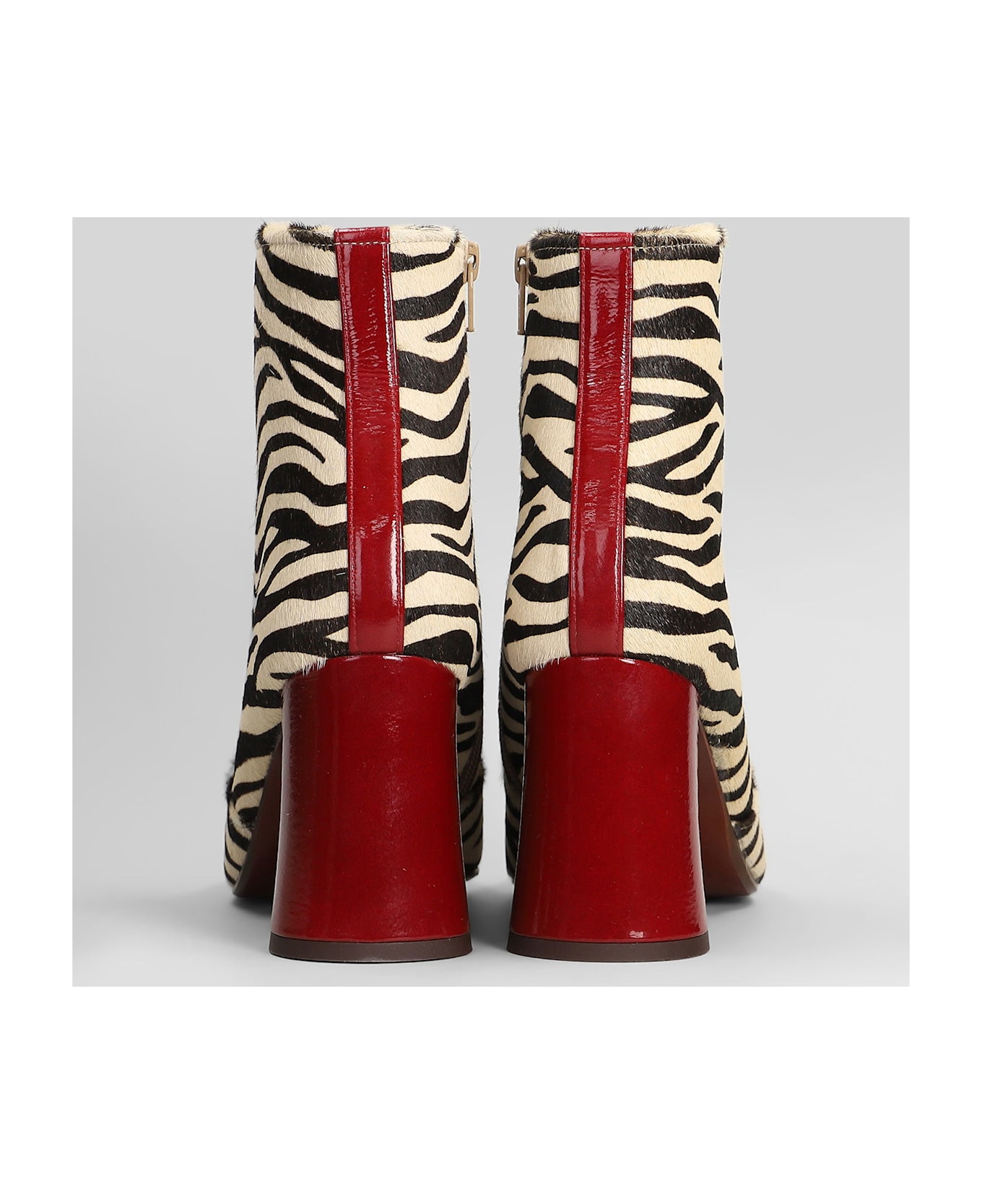 Chie Mihara Londa High Heels Ankle Boots In Animalier Pony Skin - Animalier