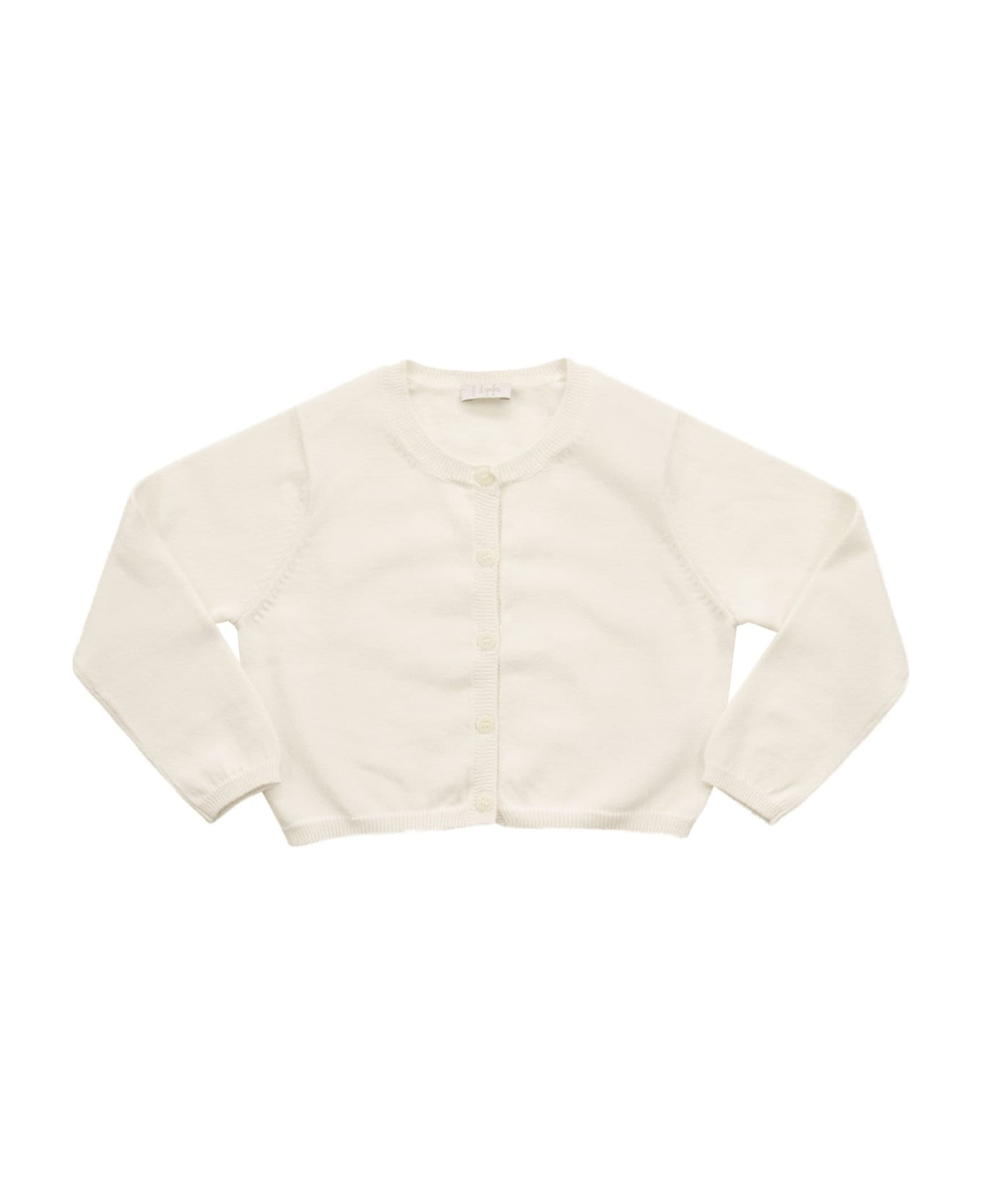 Il Gufo Short Cotton Cardigan - White