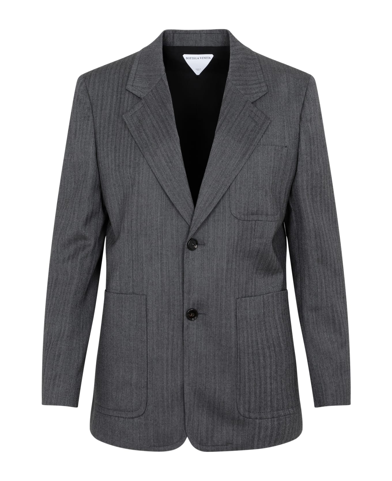 Bottega Veneta Wool Chevron Jacket - Grey Black