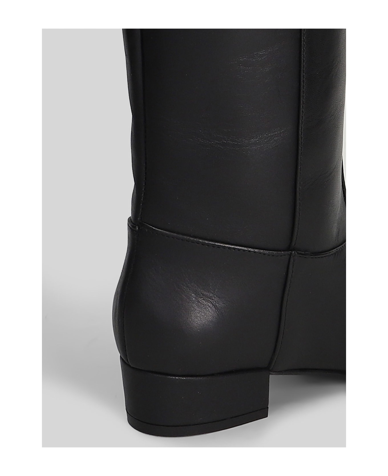 Fabio Rusconi Low Heels Boots In Black Leather - black