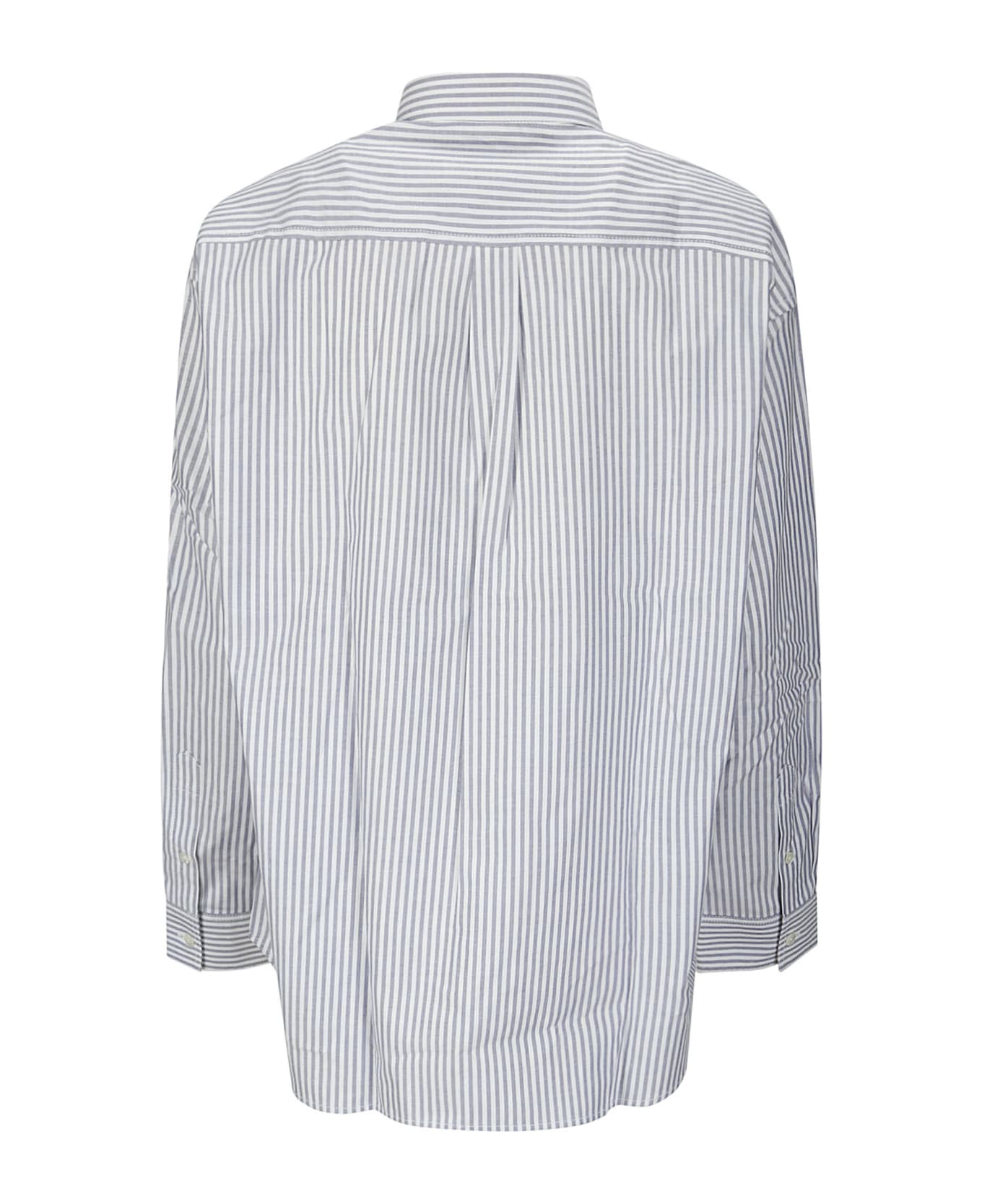 Totême Striped Half-placket Shirt - BLUE/WHITE シャツ