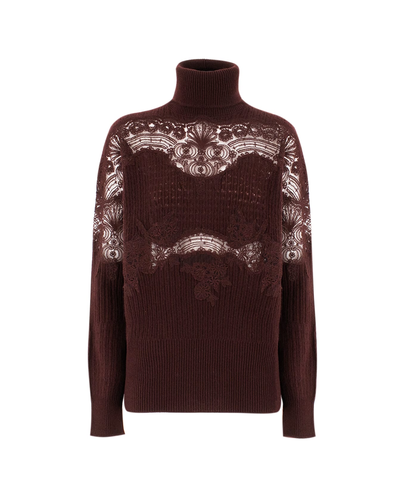 Ermanno Scervino Sweater - MELANGE MARRONE SCURO