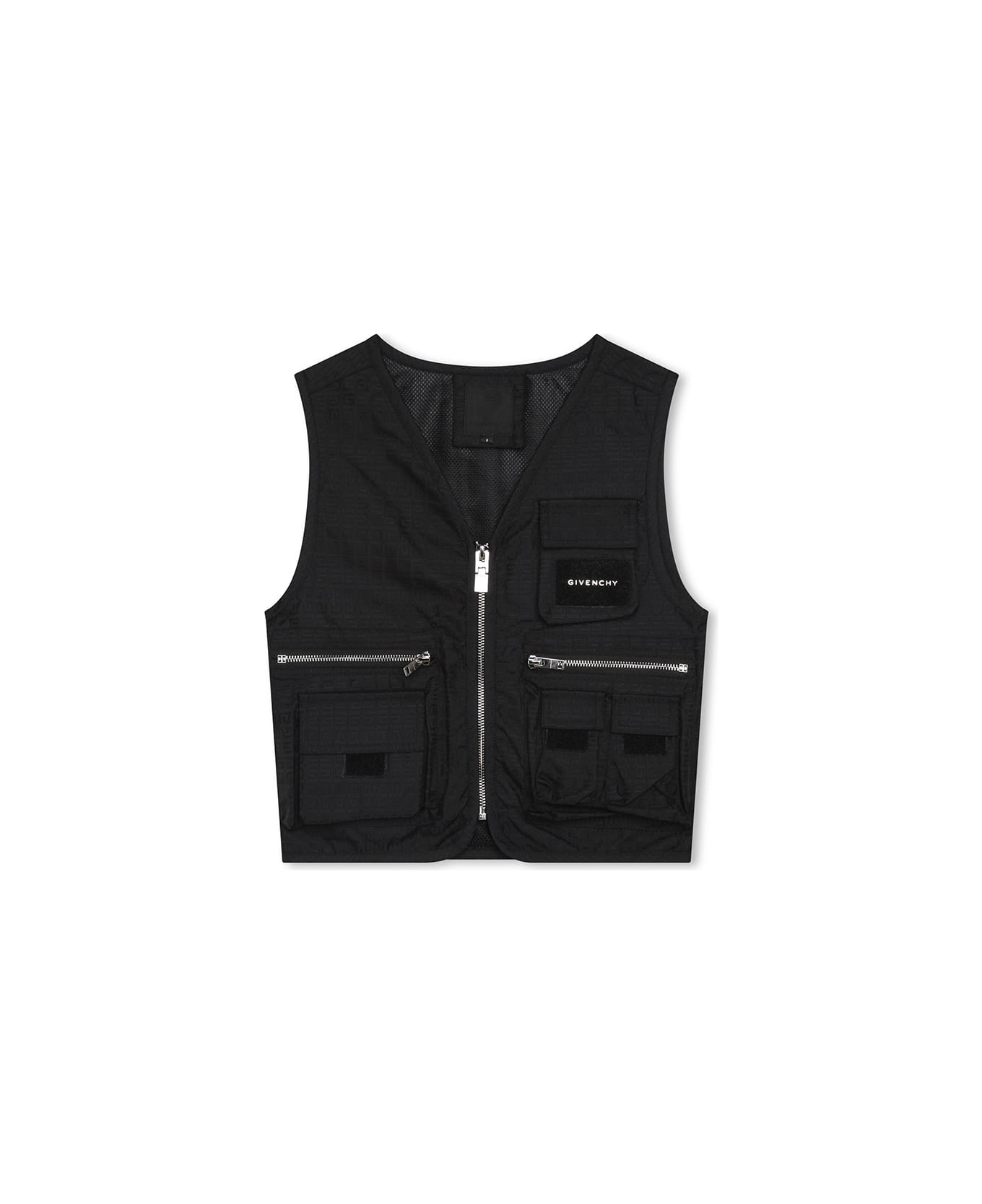 Givenchy Black Gilet With All-over 4g Pattern - Nero