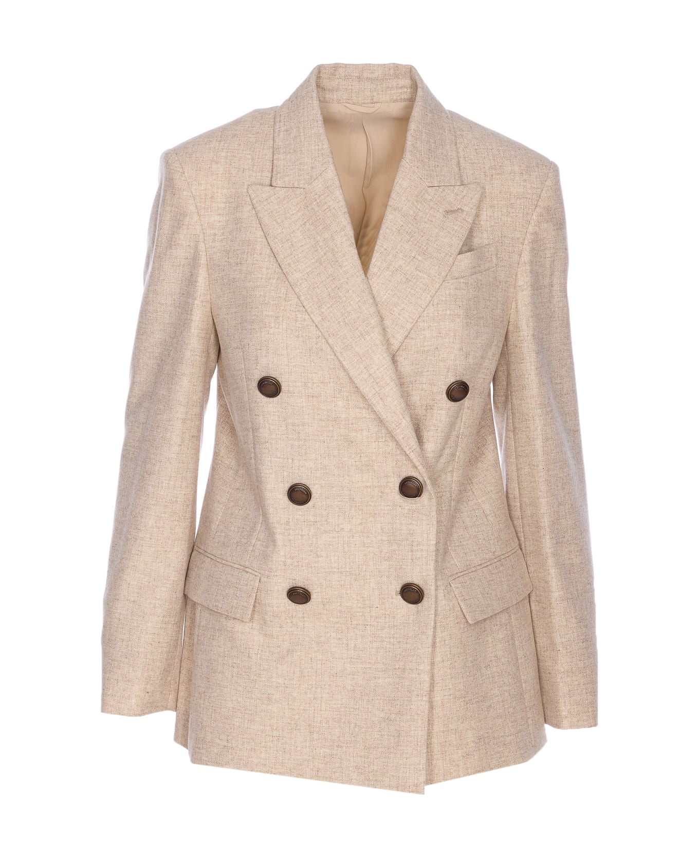 Brunello Cucinelli Double Breasted Jacket - Beige