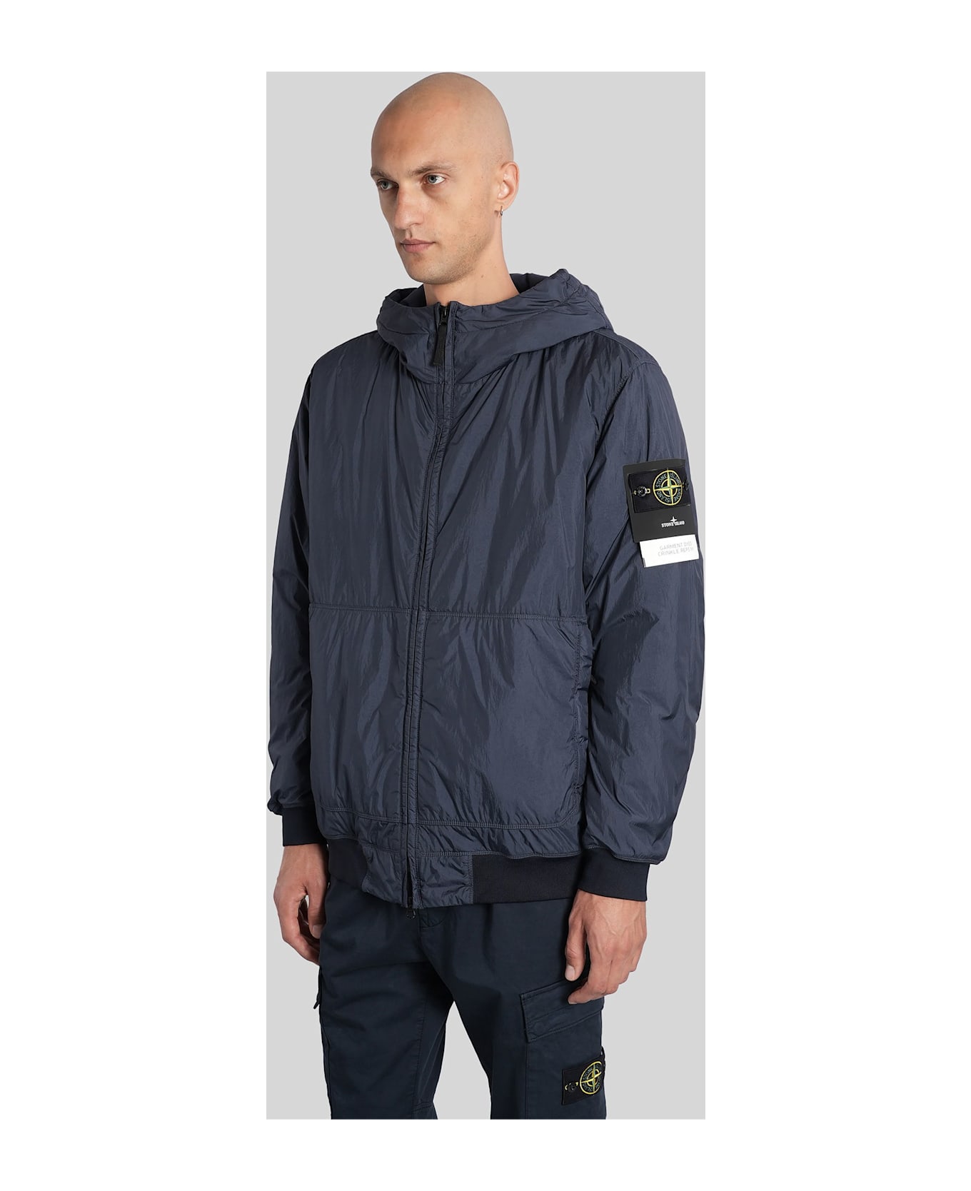 Stone Island Casual Jacket In Blue Polyamide - blue