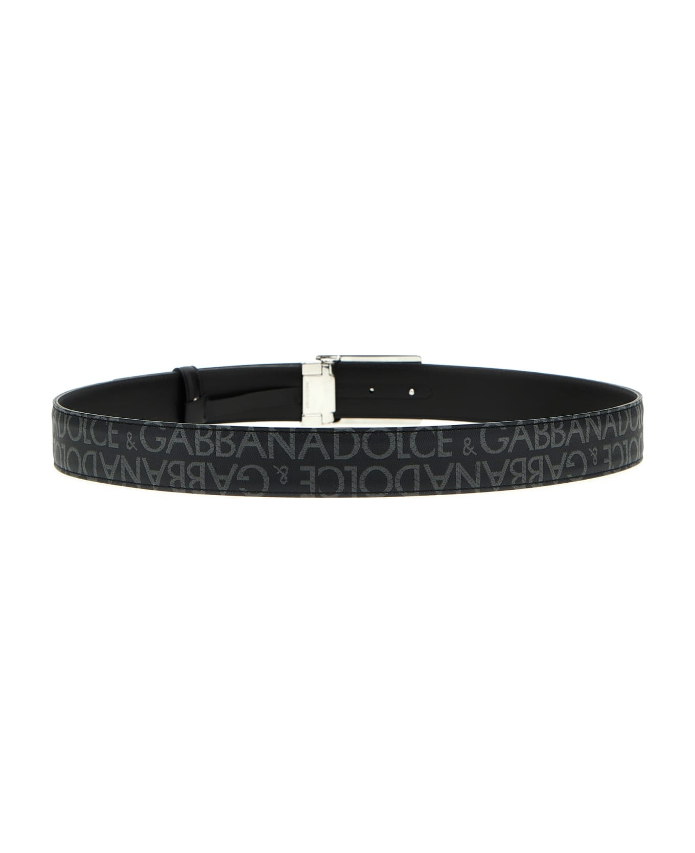 Dolce & Gabbana Reversible Logo Belt - Black / Black