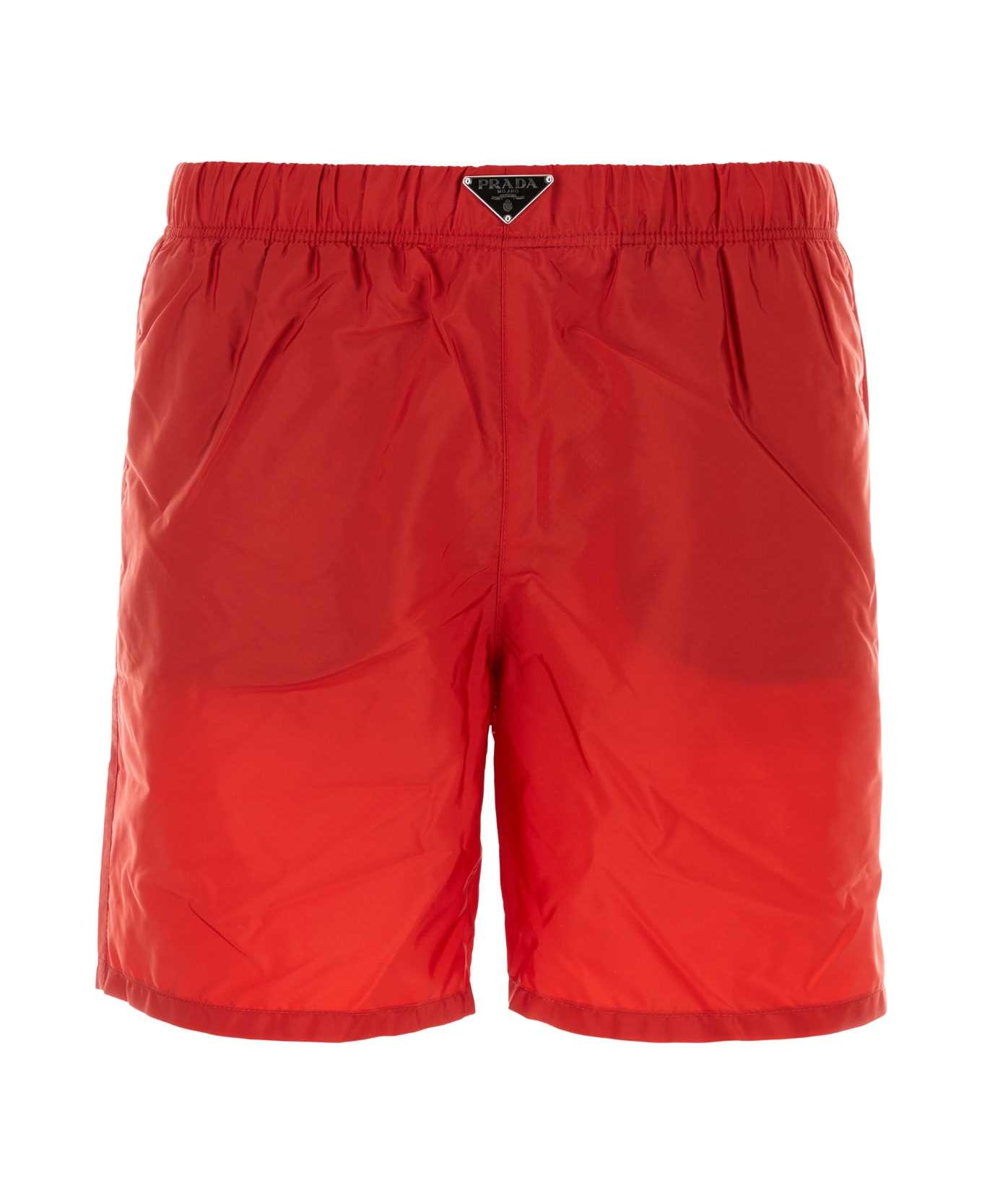 Prada Red Re-nylon Swimming Shorts - ROSSO