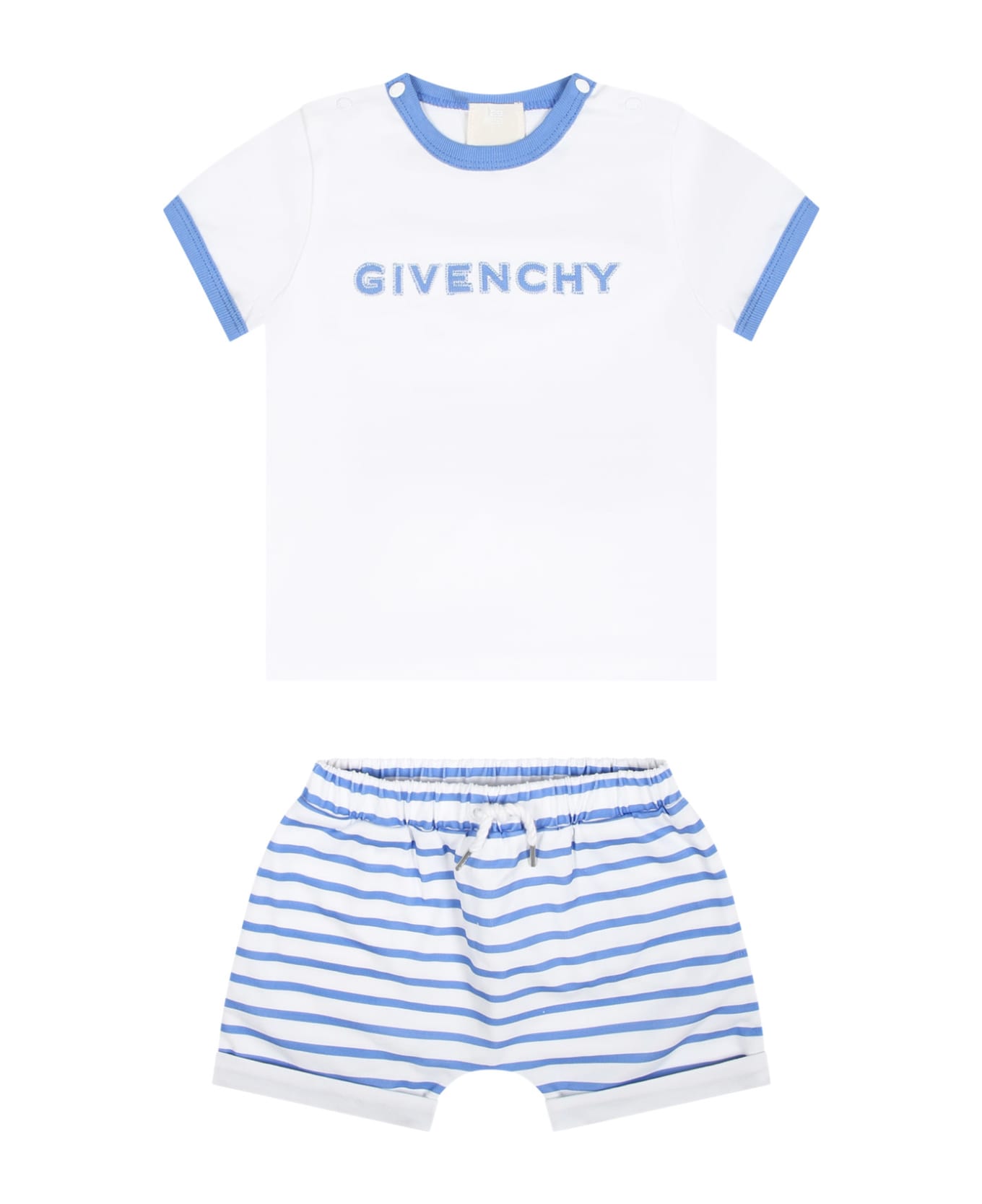 Givenchy Light Blue Baby Set With Logo - Light Blue