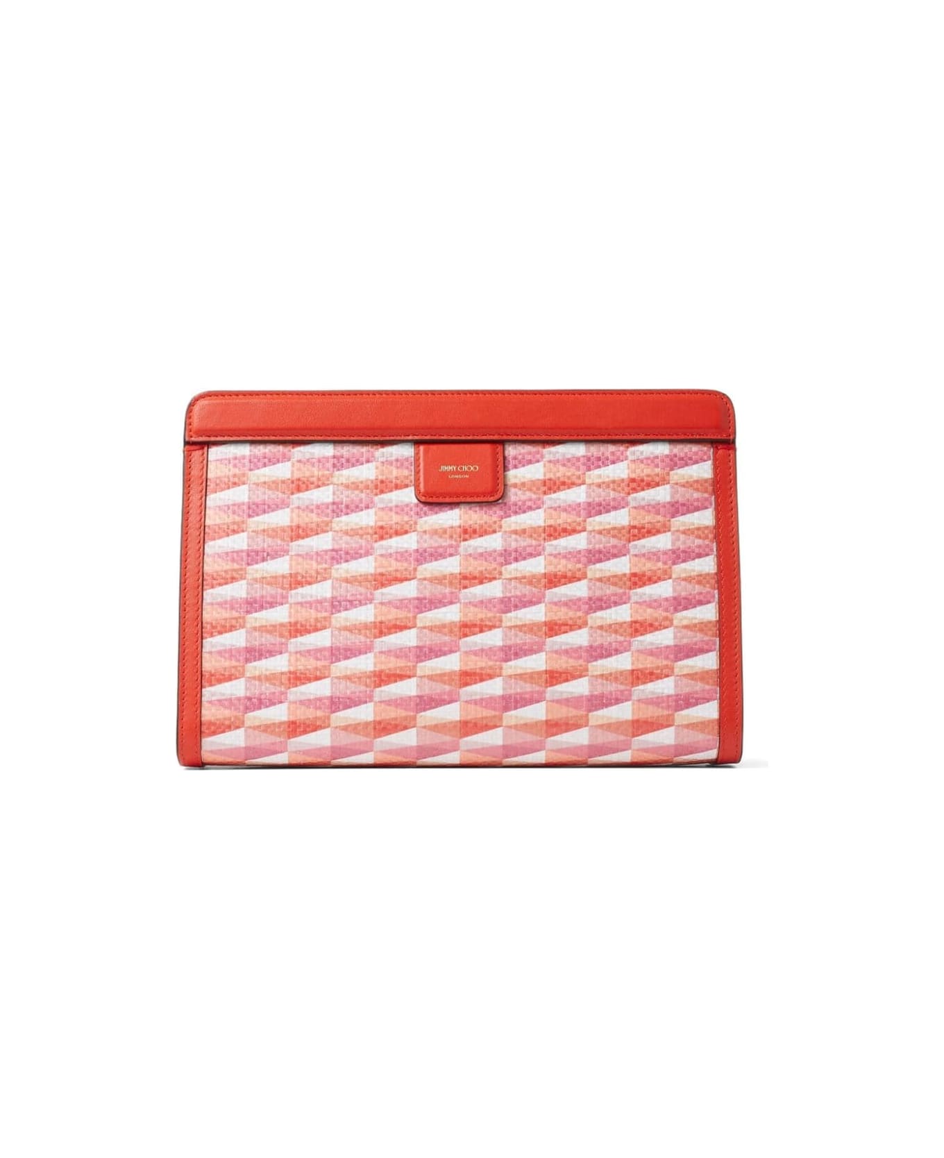 Jimmy Choo Avenue Pouch In Paprika/baby Pink Mix - Red