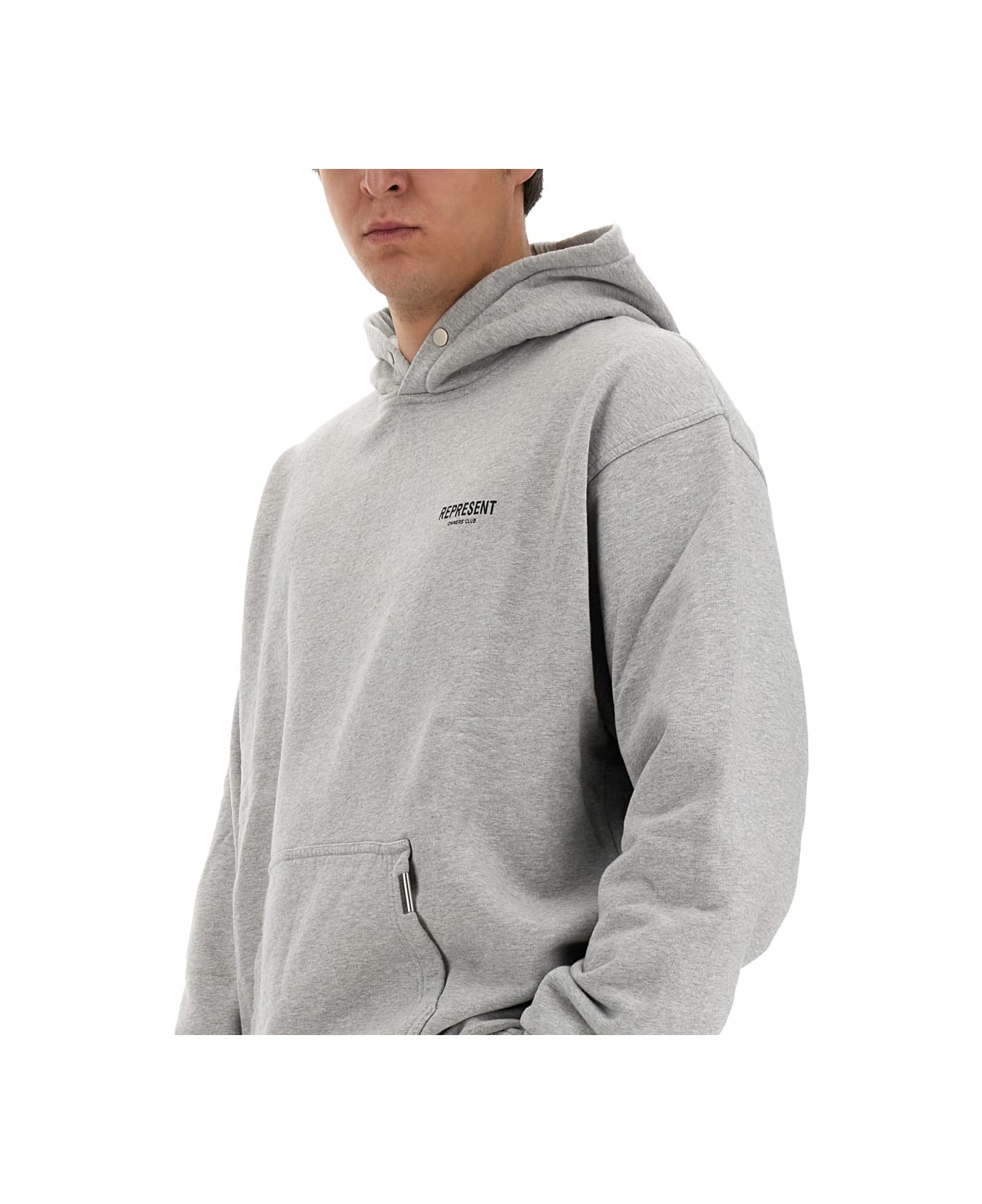 REPRESENT Sweatshirt With Logo - Ash Grey Blk