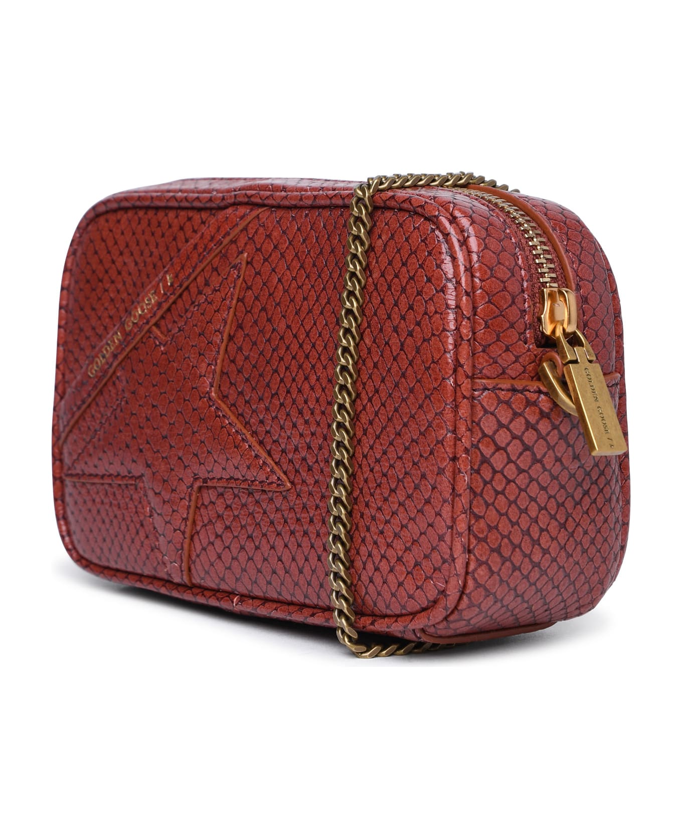 Golden Goose 'star' Mini Bag In Brown Leather - Red