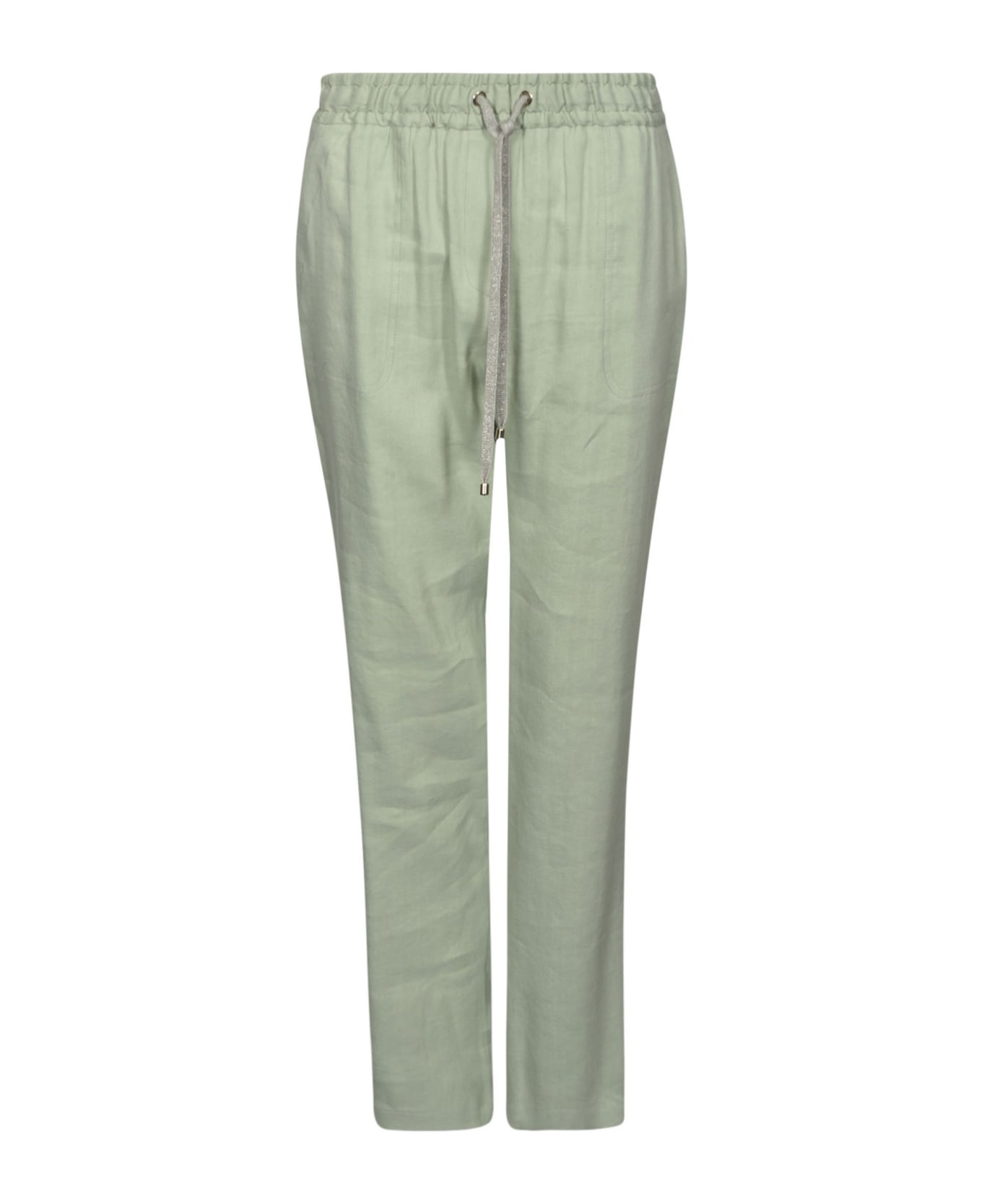 Lorena Antoniazzi Laced Ribbed Trousers - Green ボトムス