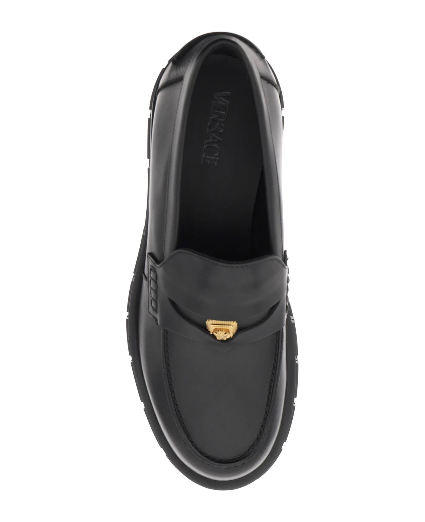 Versace Leather Loafers - Black