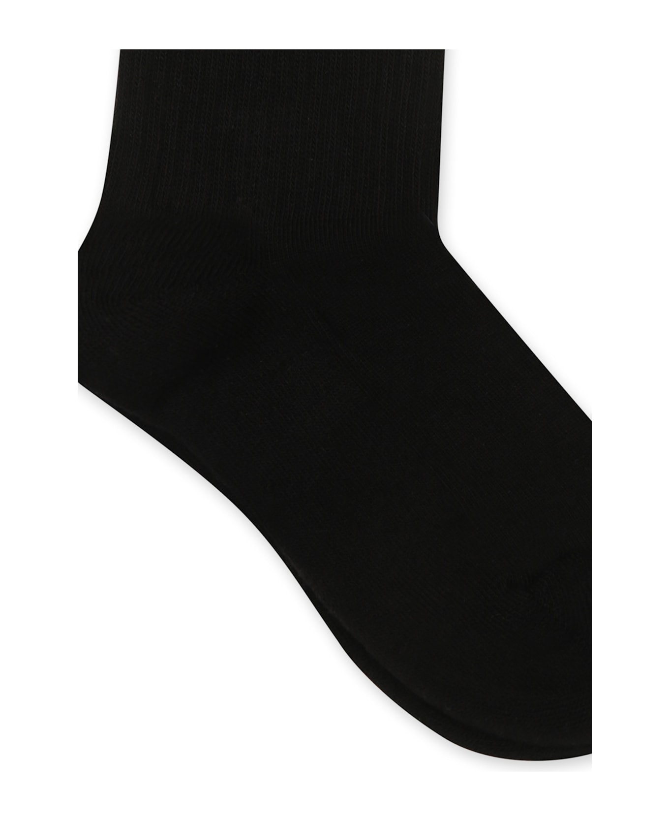 MSGM Black Socks For Kids With Logo - Black