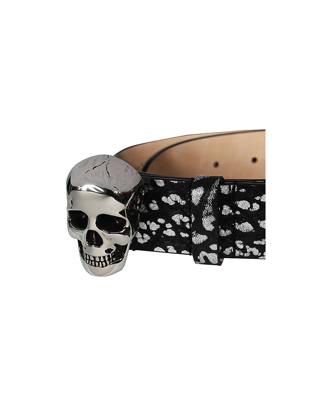 Alexander McQueen Printed Leather Belt - black