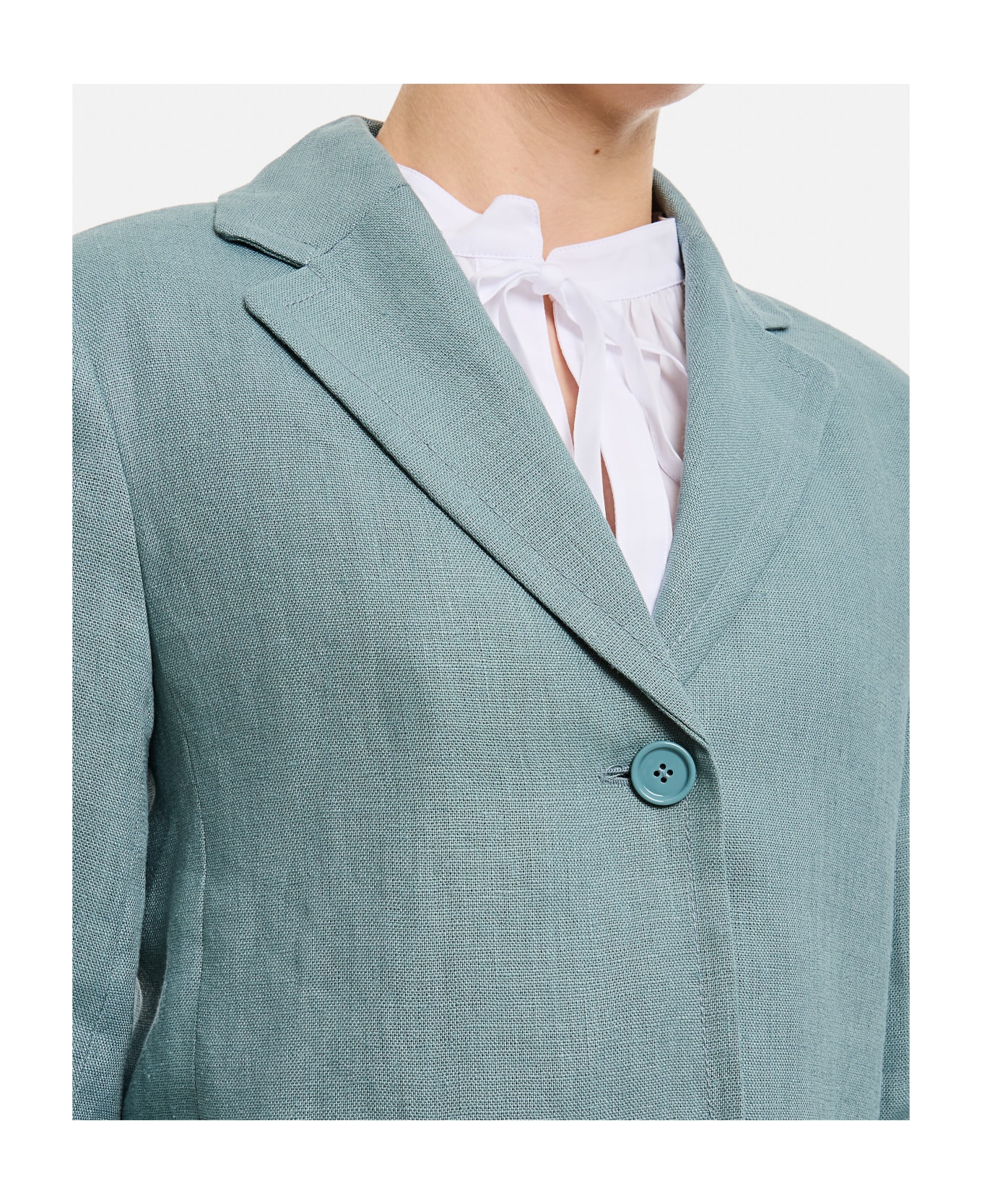 'S Max Mara Socrates Linen Jacket - Clear Blue