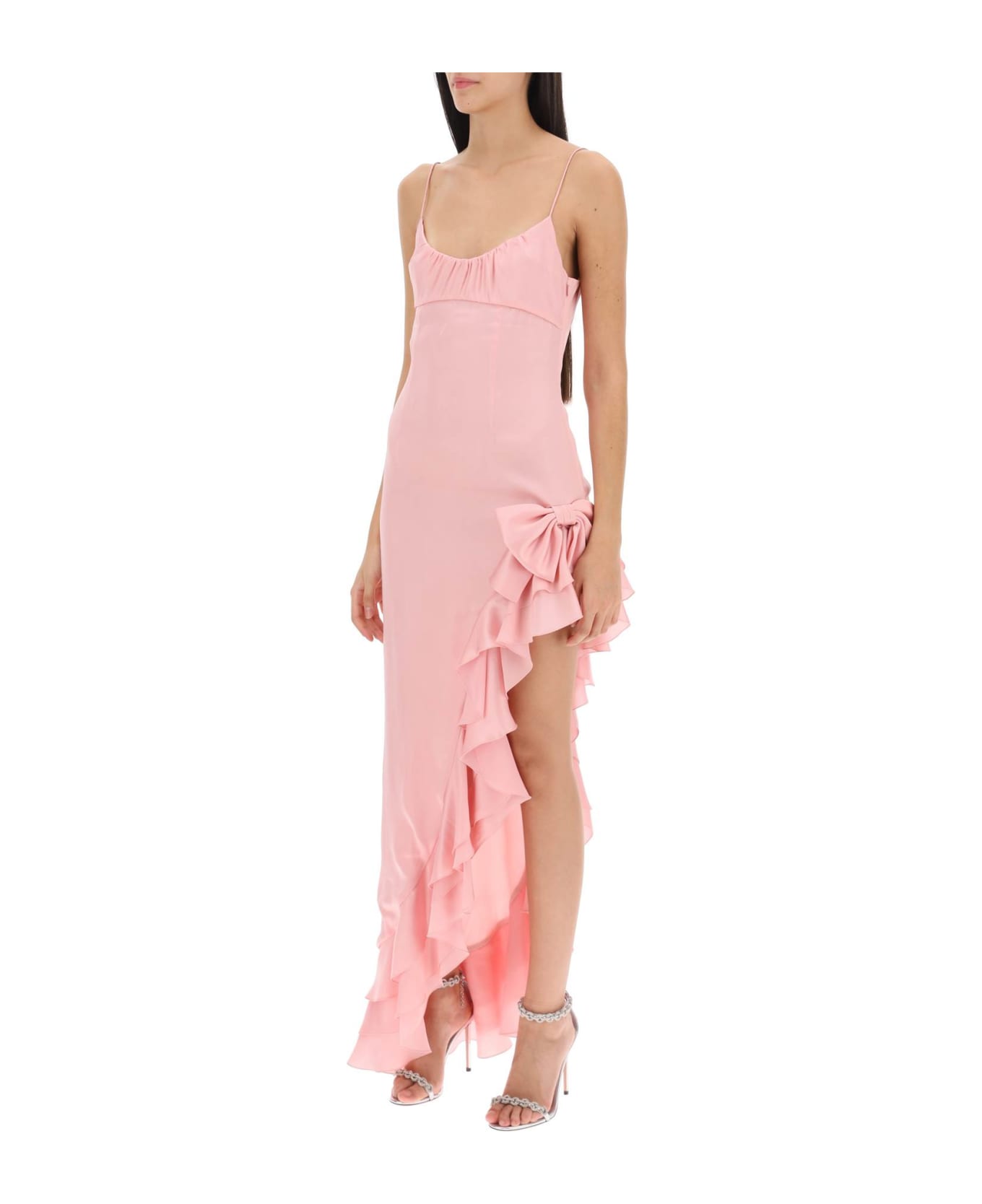 Alessandra Rich Asymmetrical Dress With Frills - LIGHT PINK (Pink)