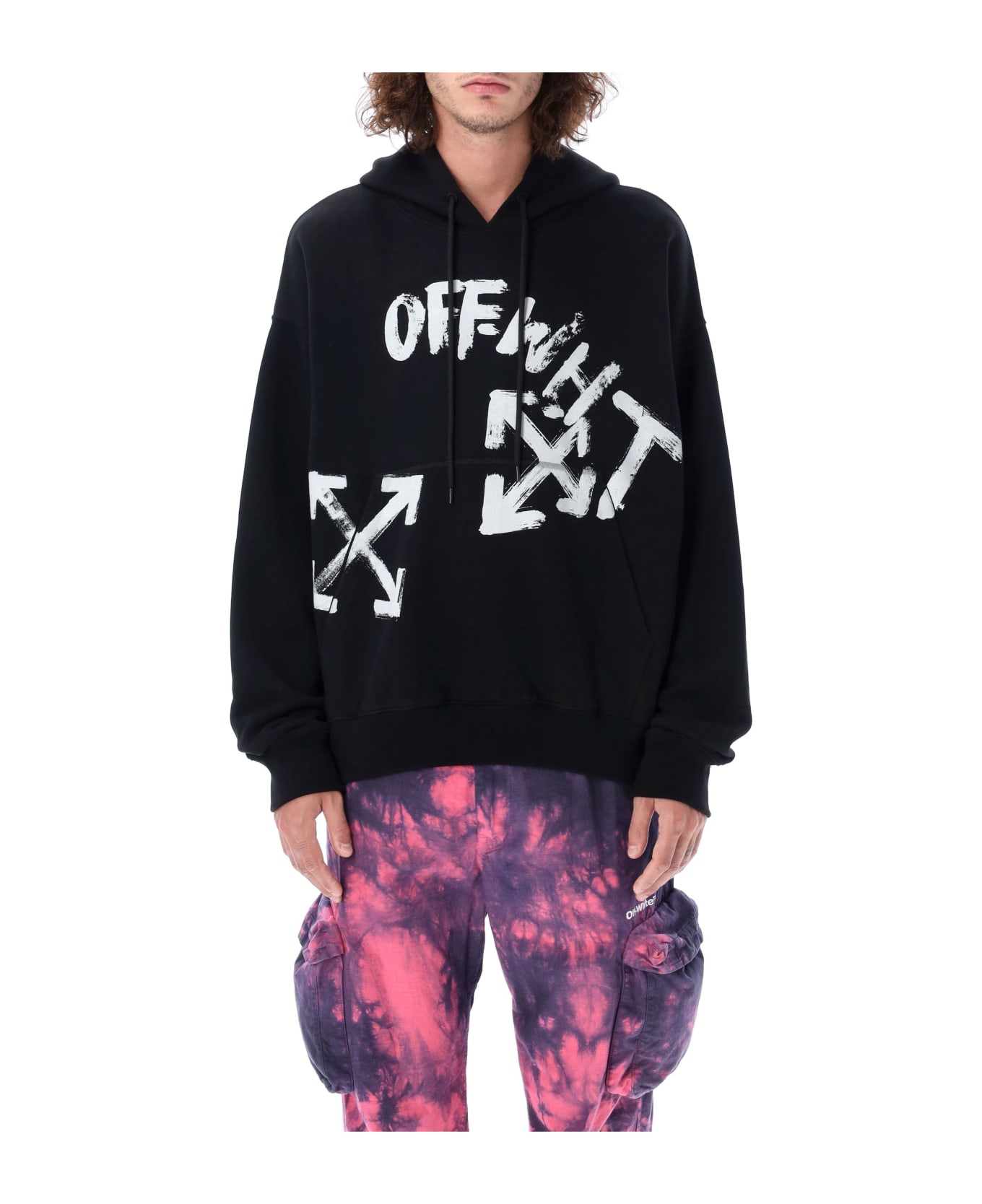 Shop Off-White Paint Script Over Skate Hoodie