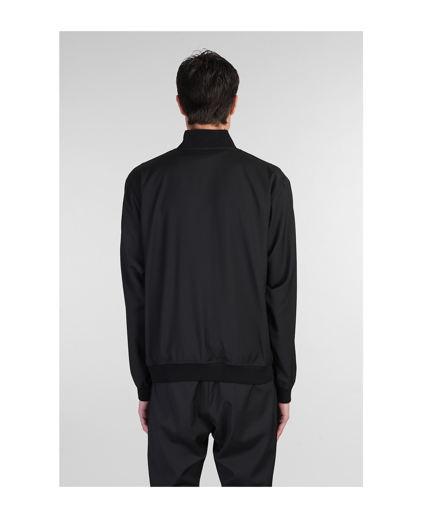 Barena Blus Bomber Jacket In Black Wool - black