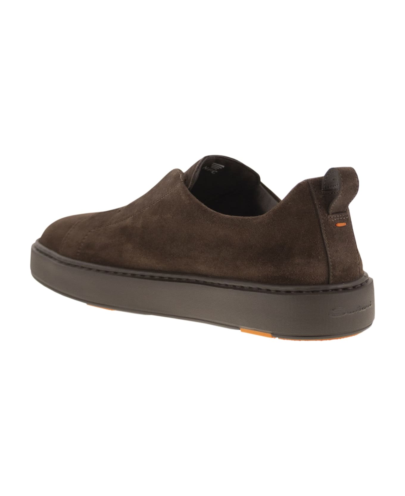 Santoni Suede Slip-on Trainer - Dark Brown