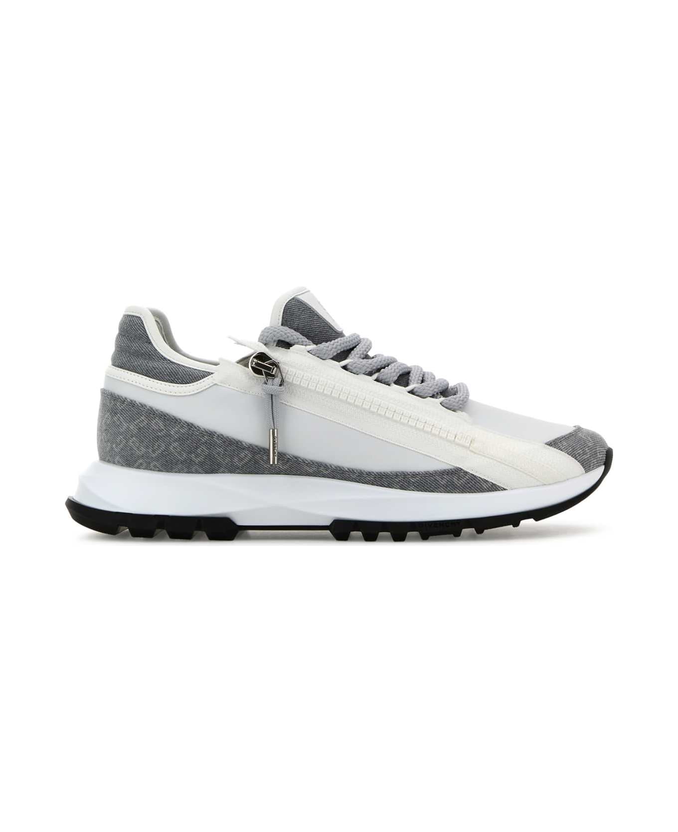 Givenchy Two-tone Denim And Synthetic Leather Spectre Sneakers - GREYWHITE