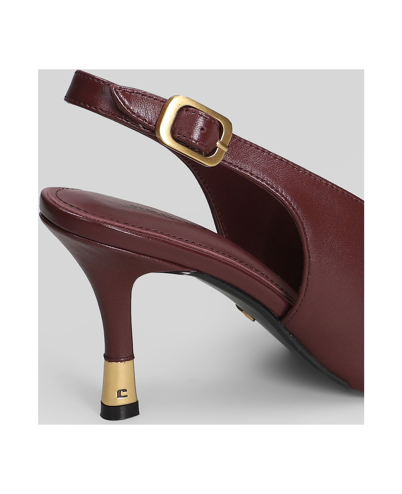 Lola Cruz Pumps In Bordeaux Leather - bordeaux