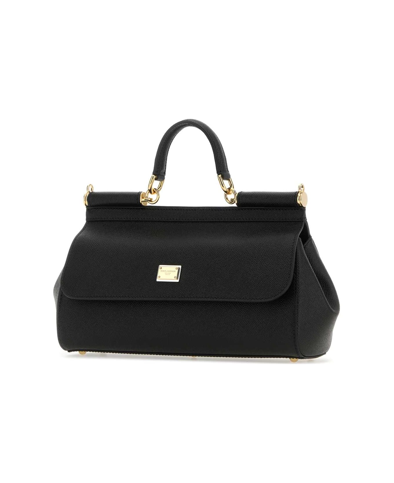 Dolce & Gabbana Black Leather Medium Sicily Handbag - 80999