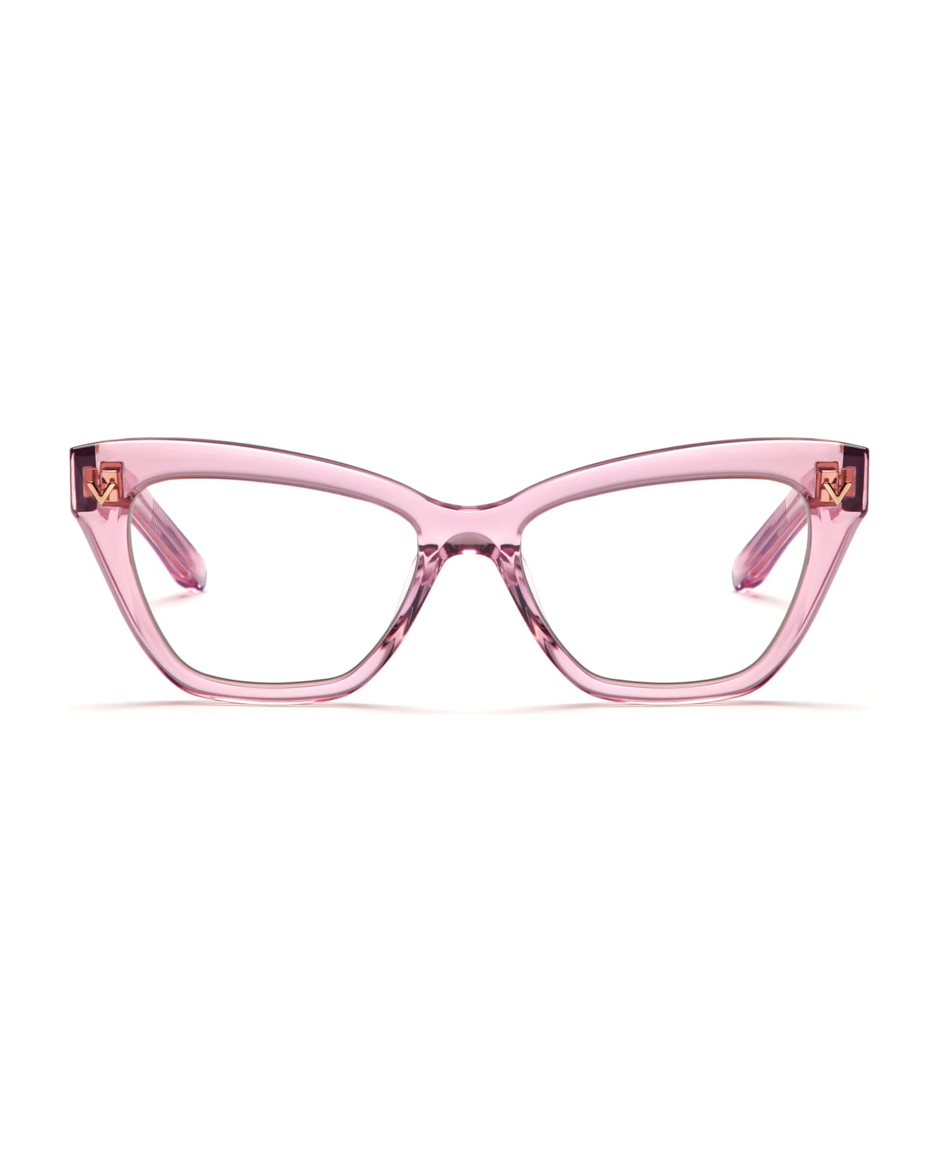 Valentino Eyewear V-tale- Crystal Pink / Light Gold Rx Glasses - pink