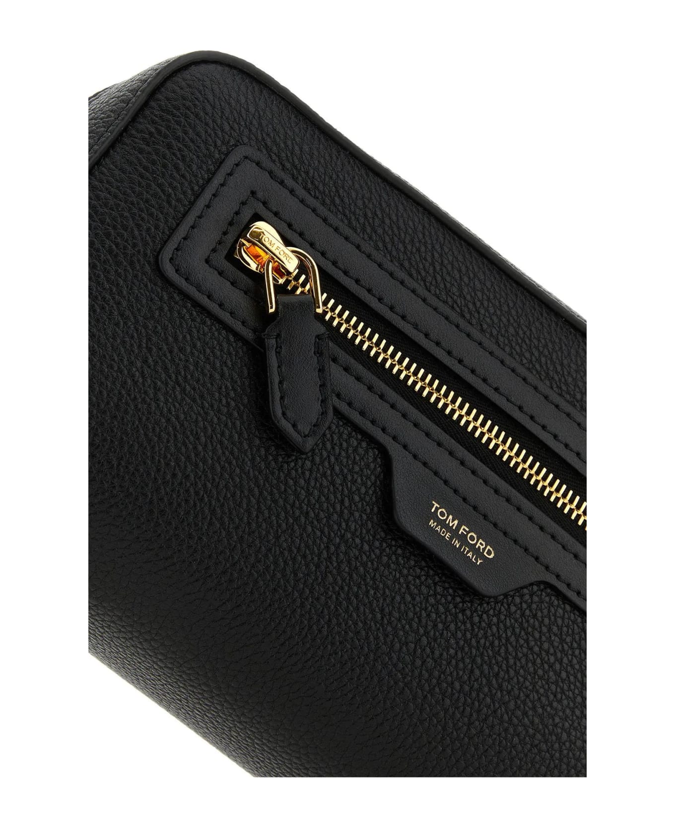 Tom Ford Black Leather Beauty-case - Black