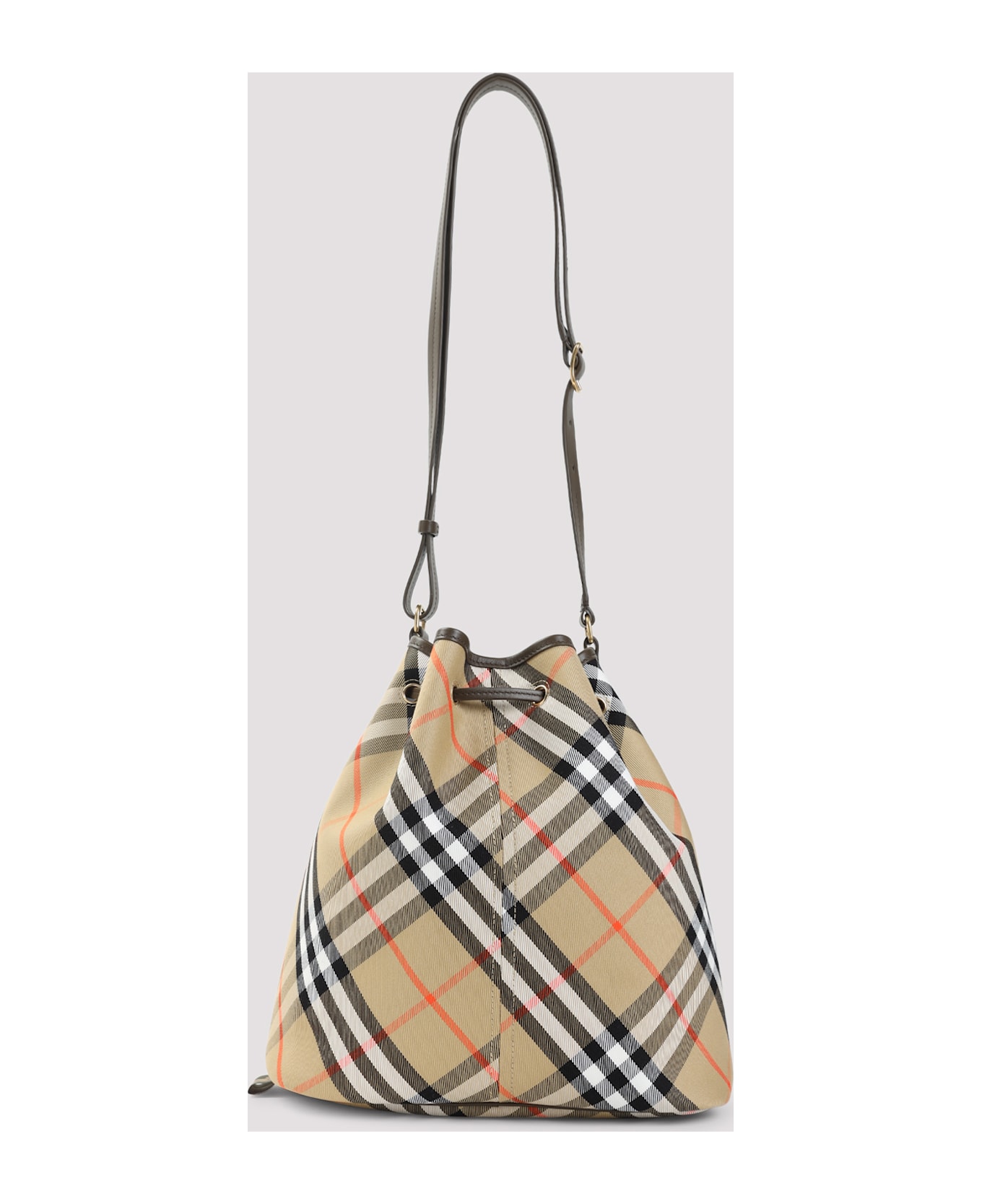 Burberry Medium Drawstring Bucket Shoulder Bag - Sand