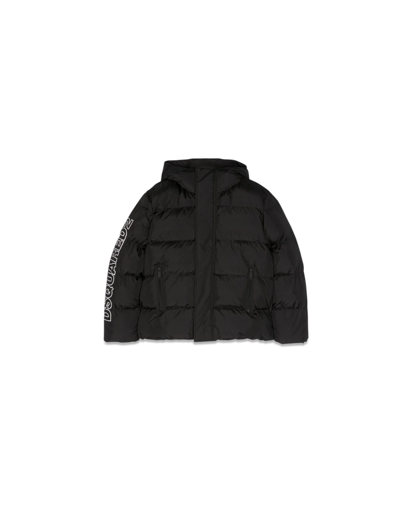 Dsquared2 Down Jacket With Hood - BLACK コート＆ジャケット
