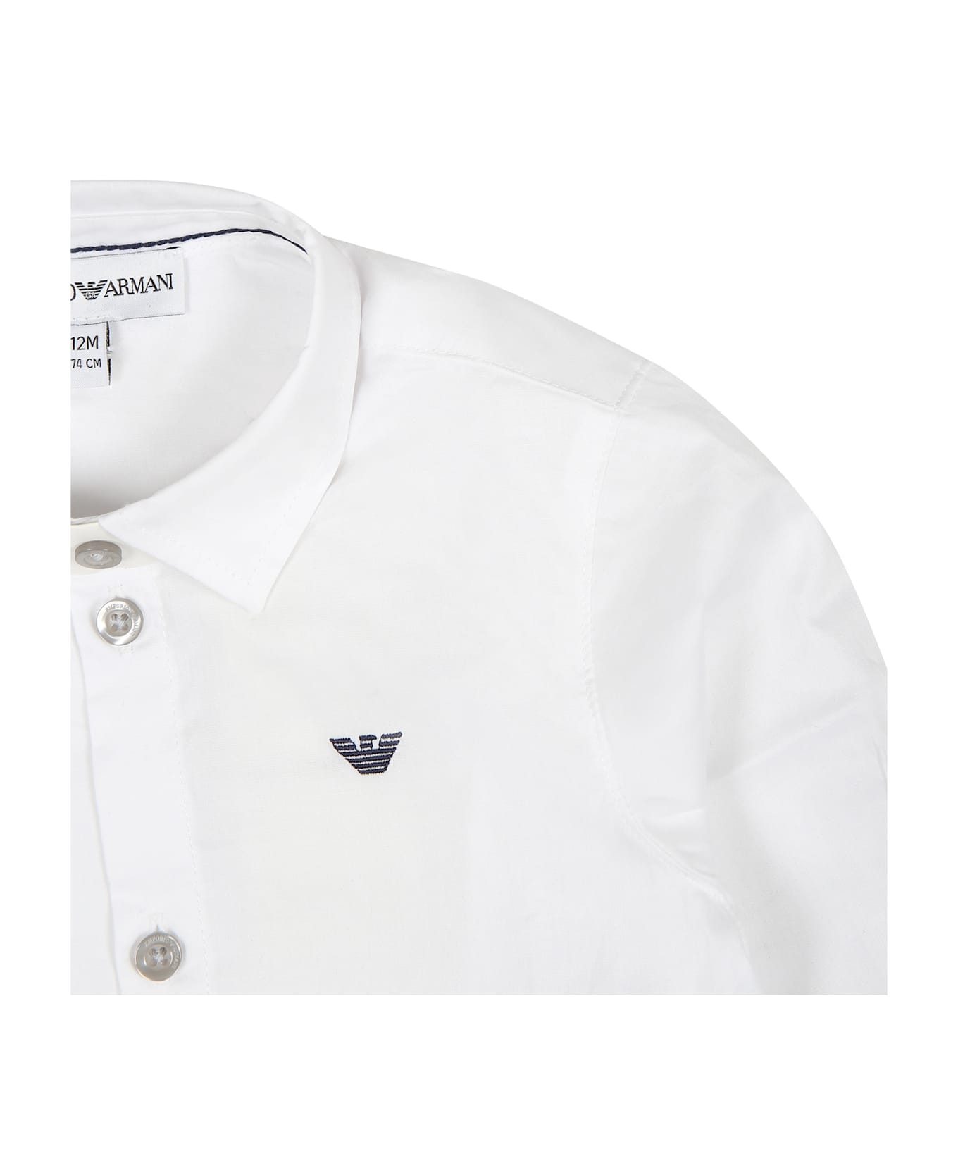 Emporio Armani White Skirt For Babyboy With Blue Eagle - White