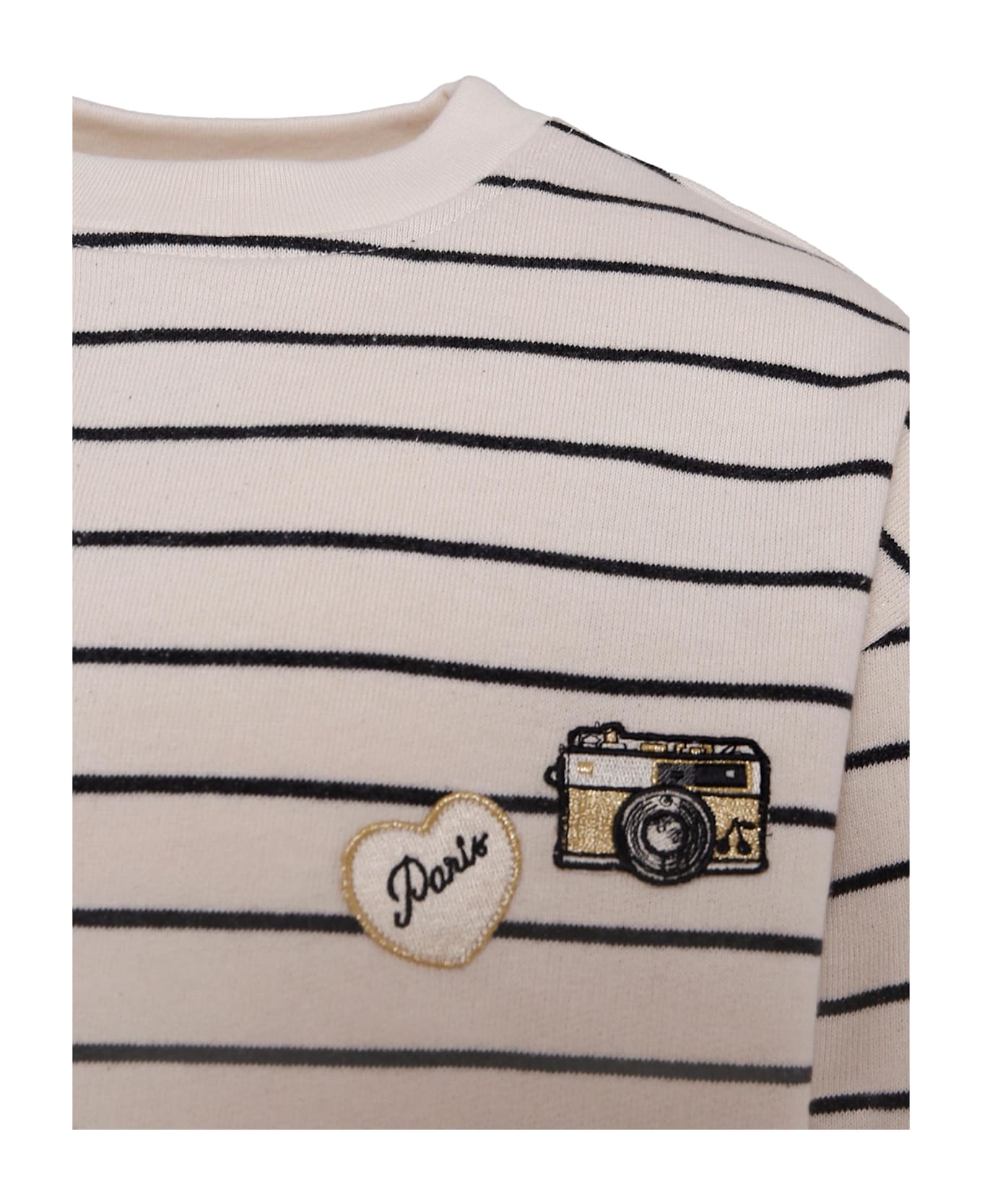 Bonpoint Ivory Sweatshirt For Girl With Camera - Ivory