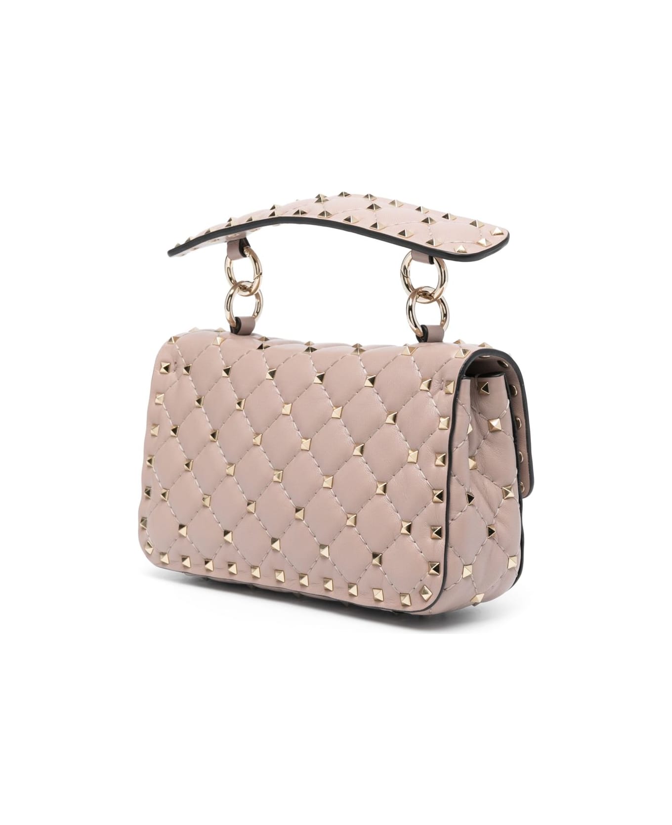 Valentino Garavani Spike Small Leather Shoulder Bag - Powder