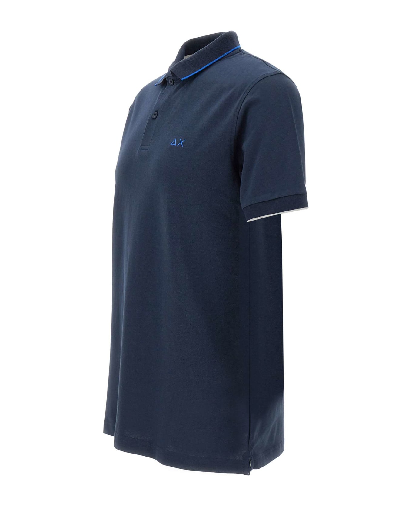 Sun 68 'small Stripe' Cotton Polo Shirt Sun 68 - BLUE