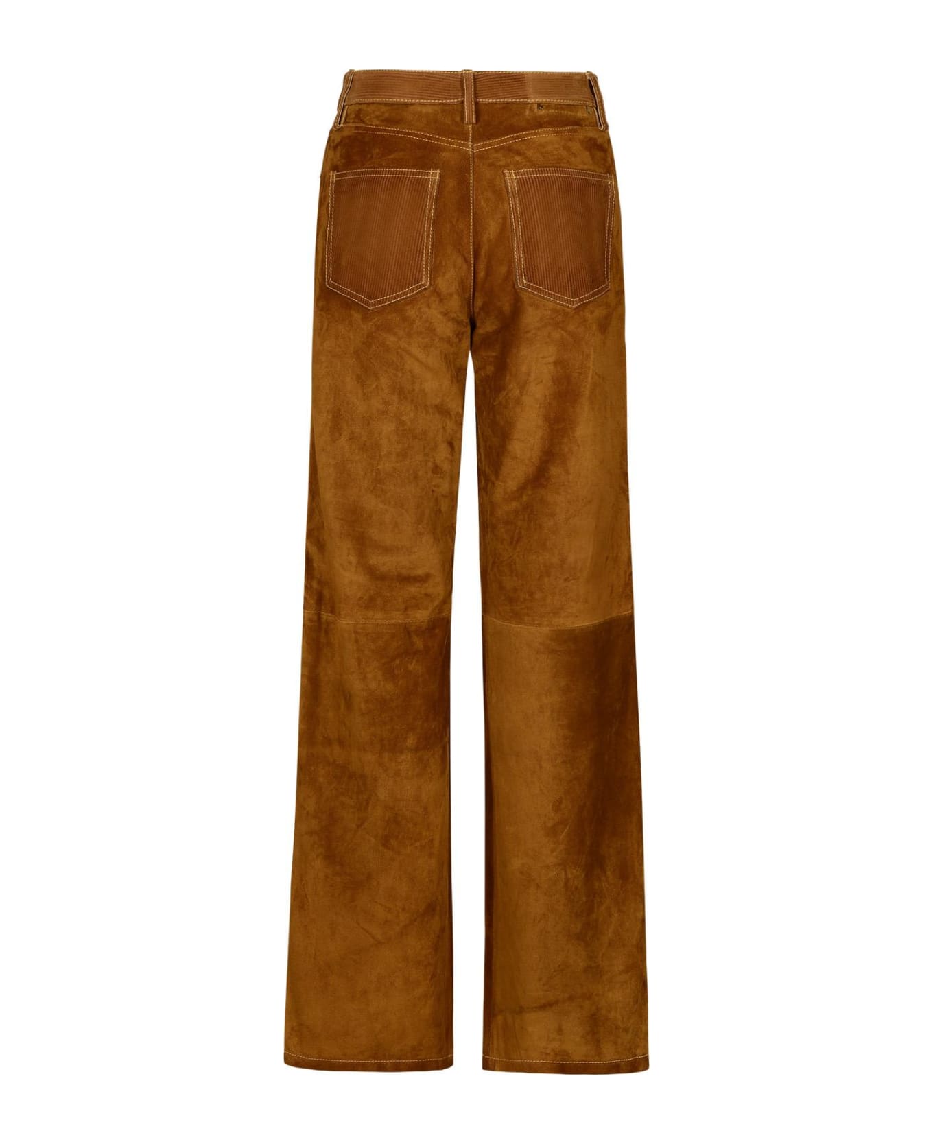 Golden Goose Brown Cowhide Trousers - TOBACCO BROWN