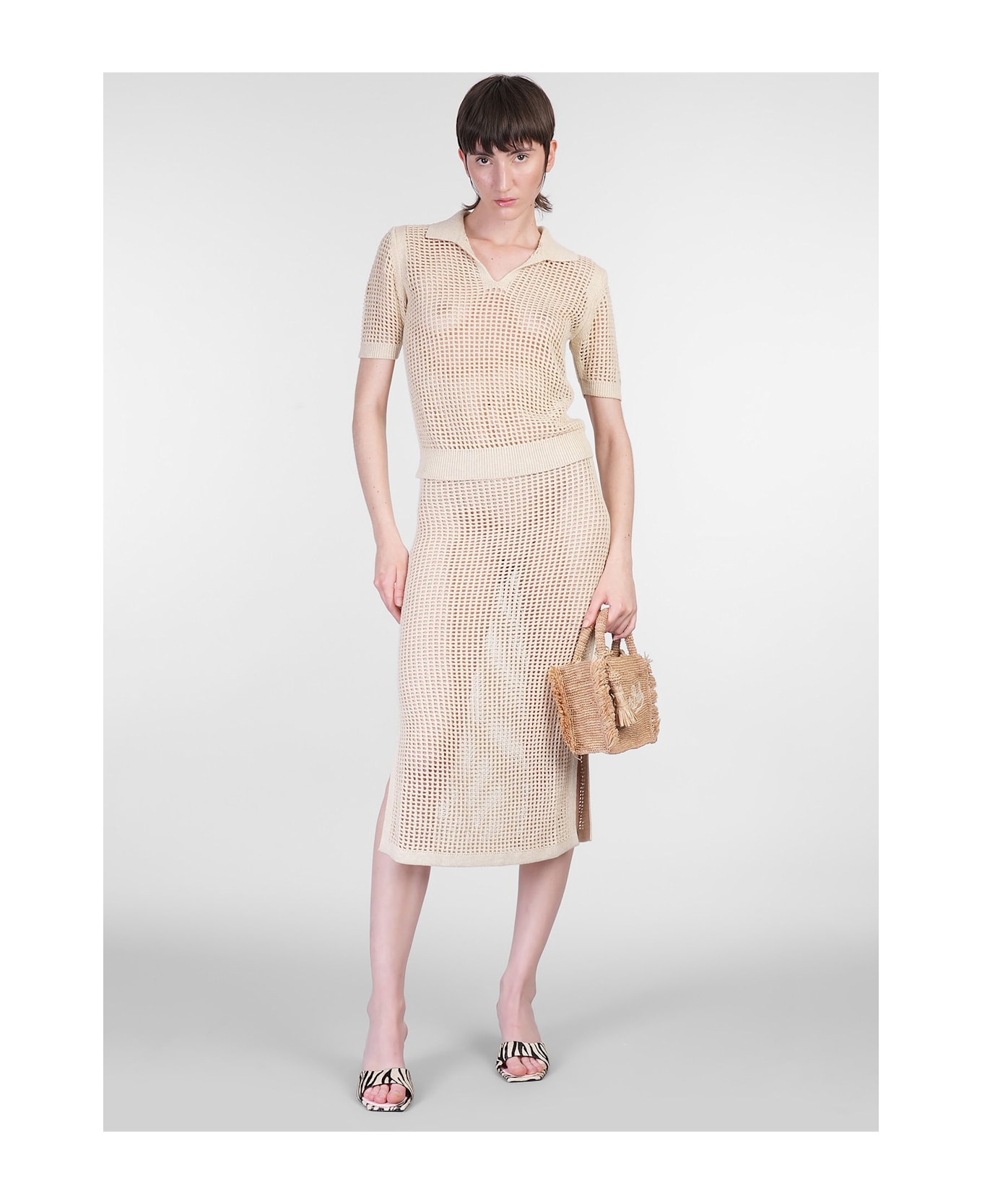 MC2 Saint Barth Flora Polo In Beige Cotton - beige