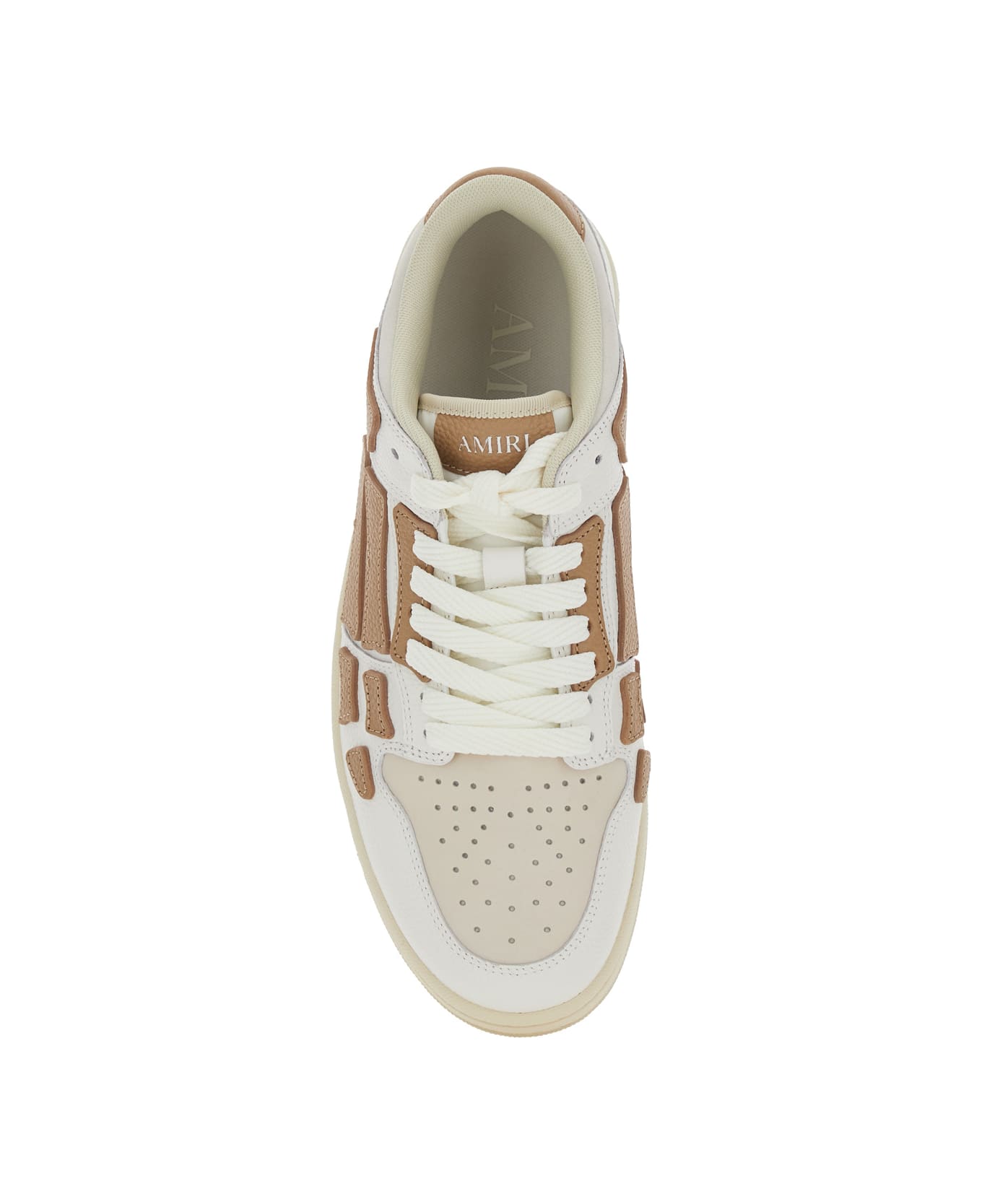 AMIRI 'skel Top' Beige Low Top Sneakers With Logo Patch On The Tongue And Logo Lettering On The Heel In Leather Man - Beige