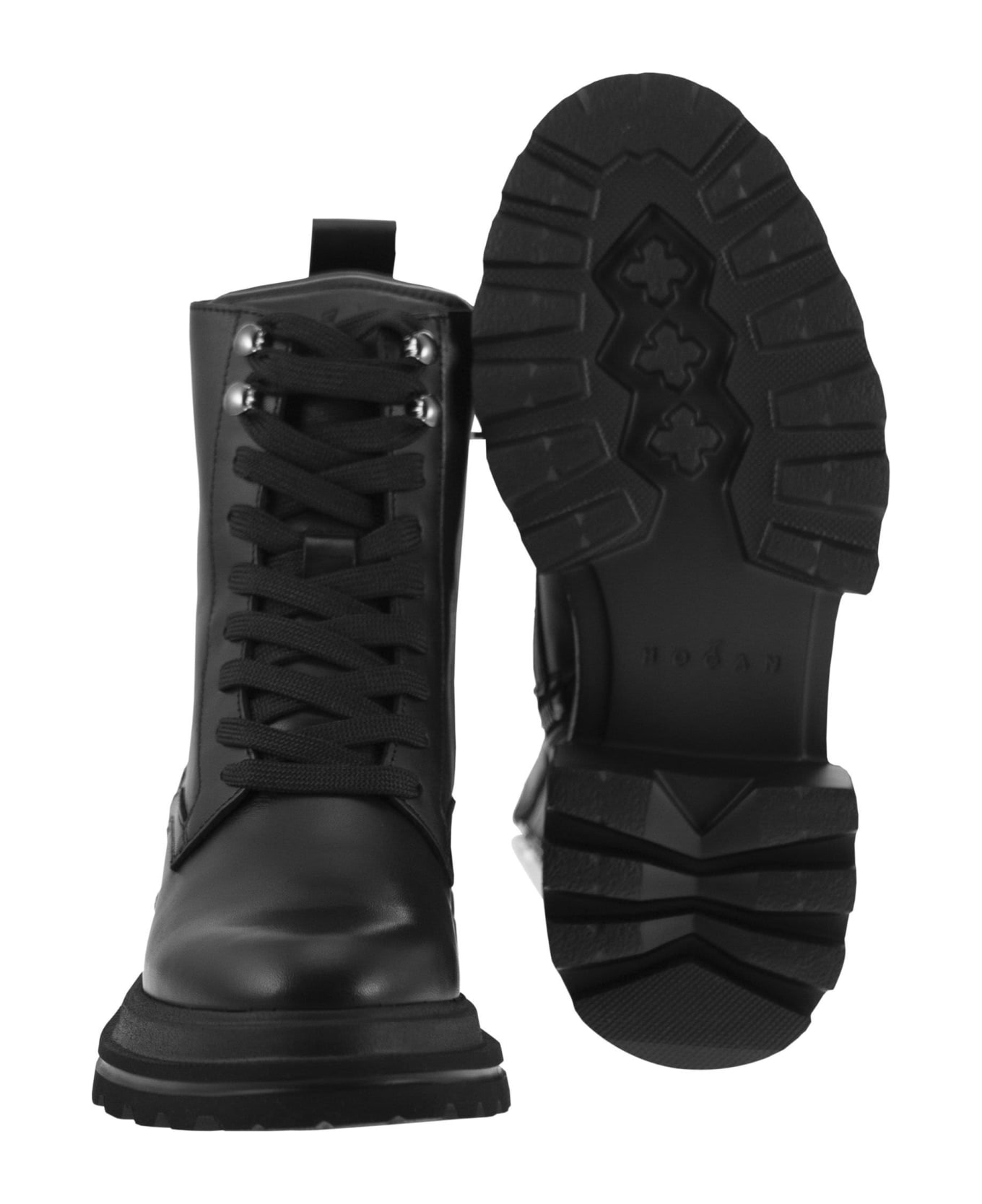 Hogan Leather Boots - Black