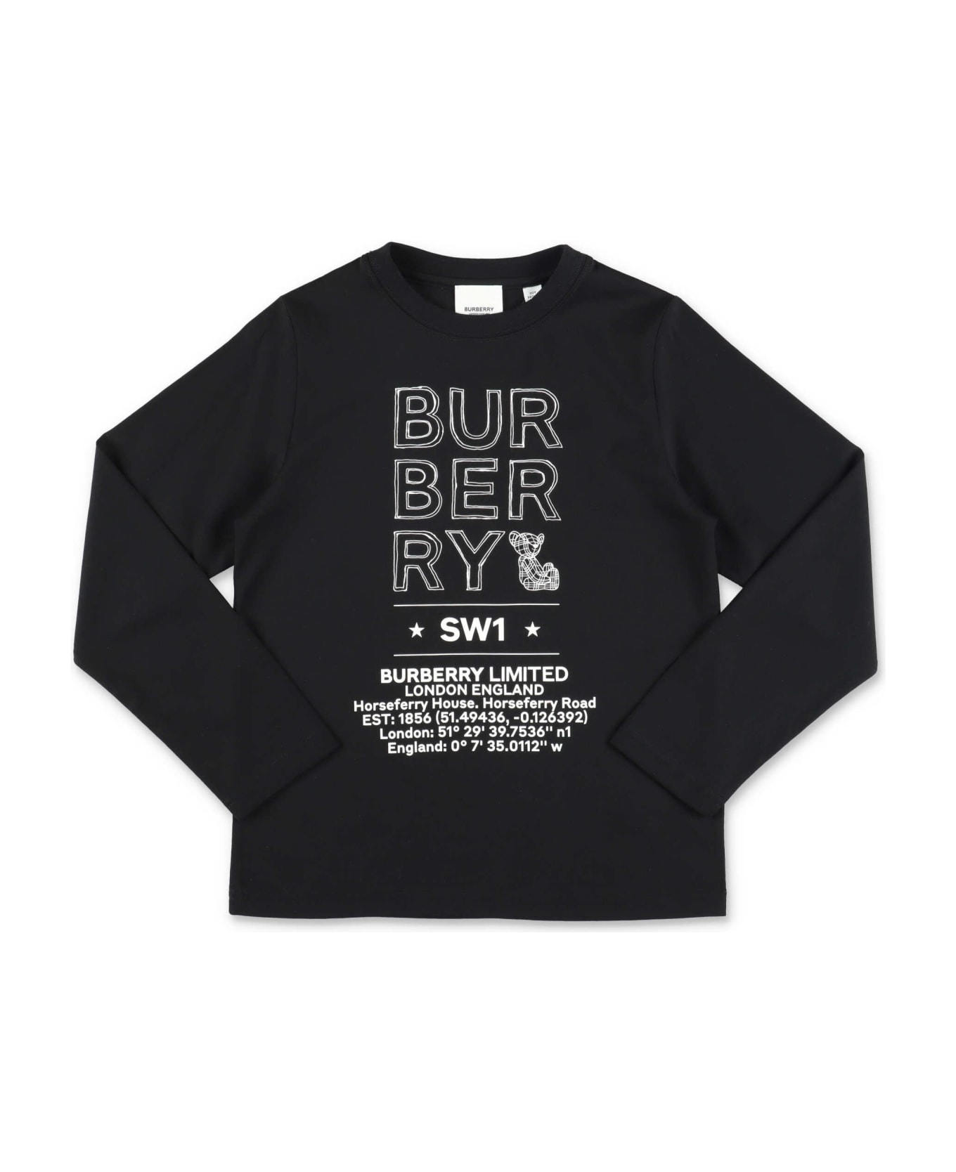 Burberry T-shirt Nera In Jersey Di Cotone - BLACK
