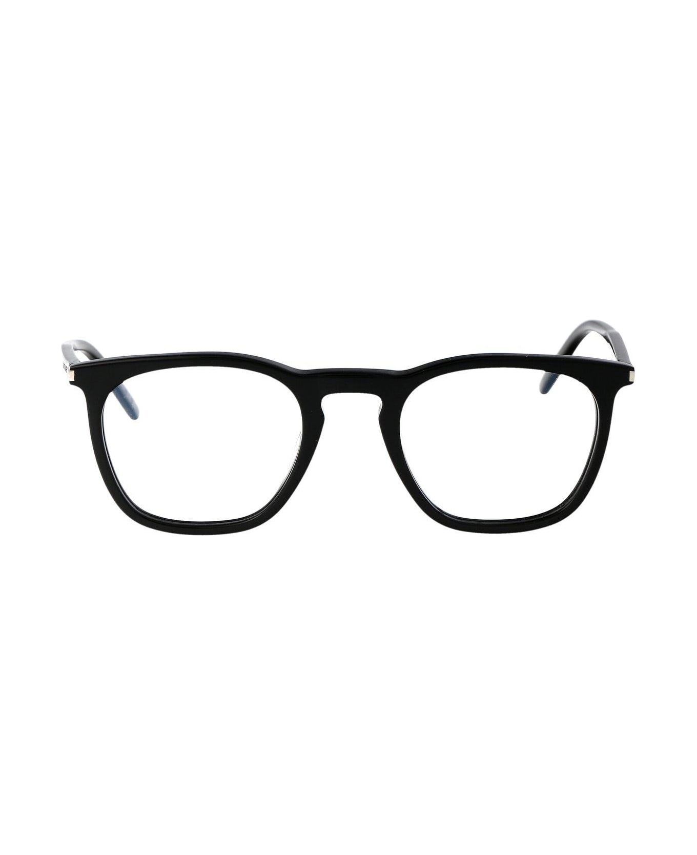 Saint Laurent Eyewear Round Frame Glasses - 001 black black transpare